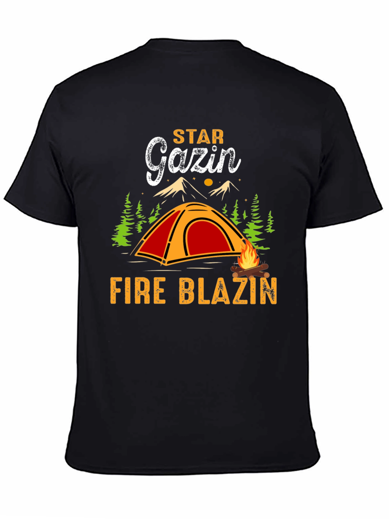 Star Gazin Fire Blazin Black Graphic Tee