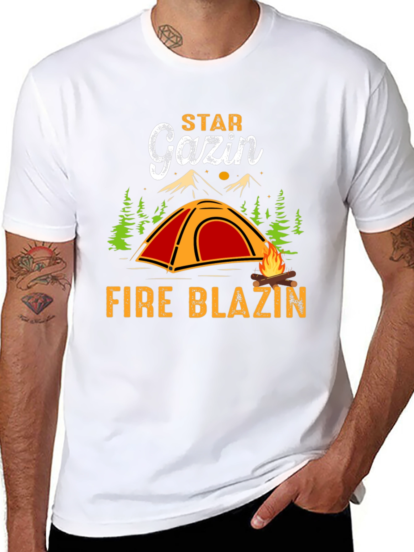 Star Gazin Fire Blazin Black Graphic Tee