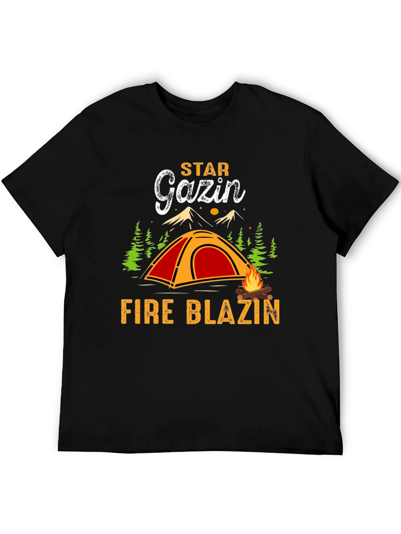 Star Gazin Fire Blazin Black Graphic Tee