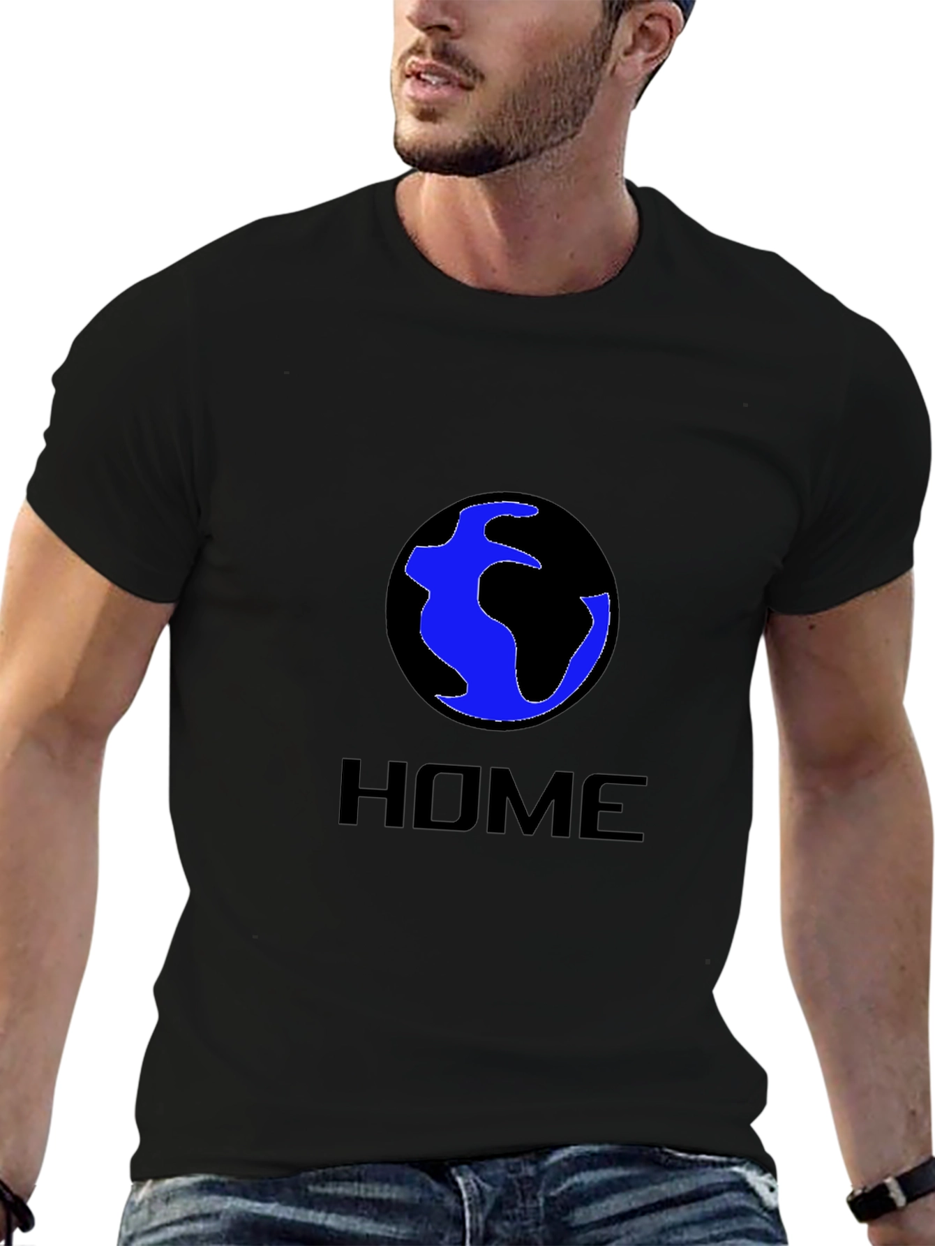 Earth Home T-Shirt - Black Crew Neck Tee