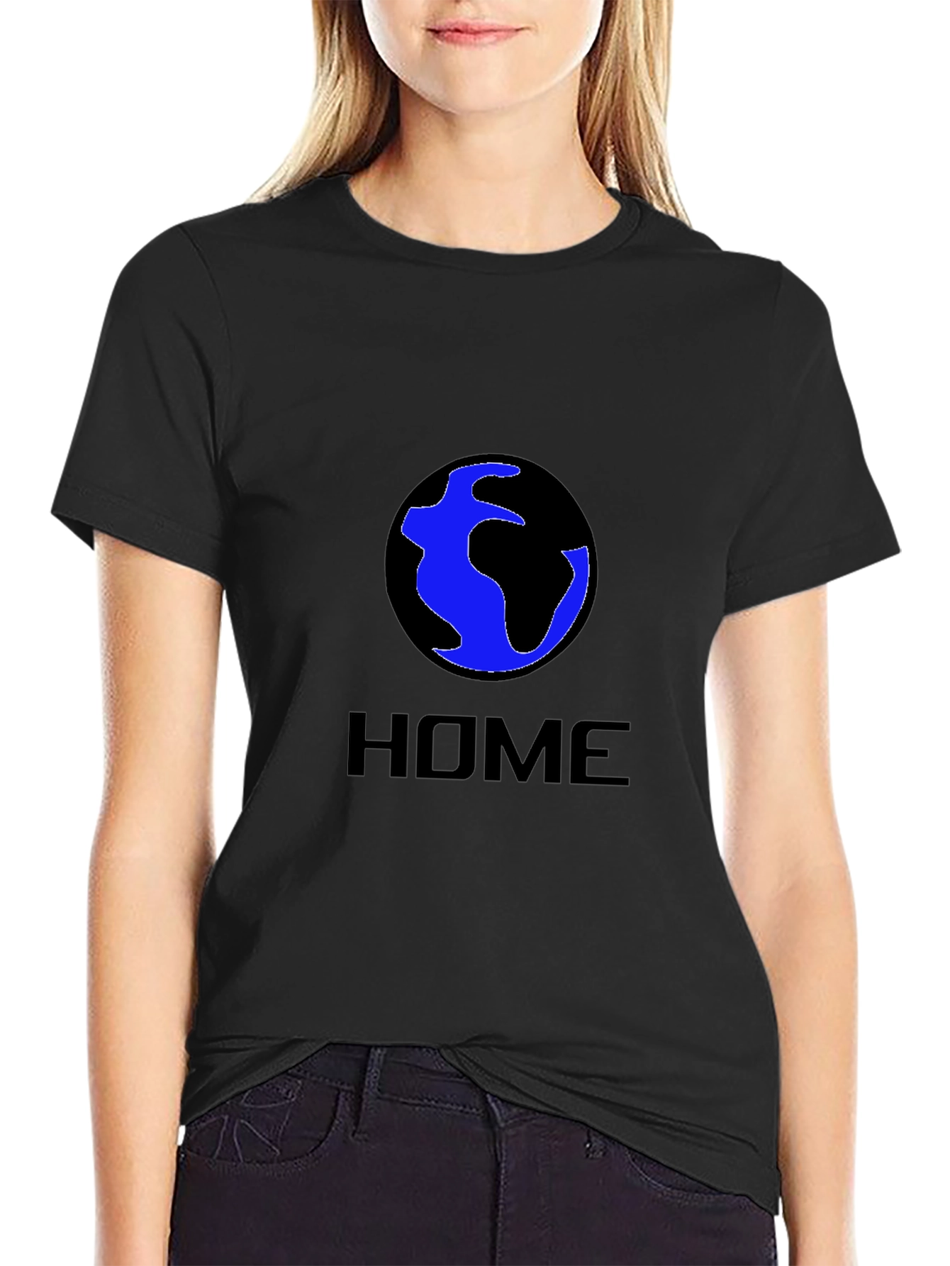 Earth Home T-Shirt - Black Crew Neck Tee