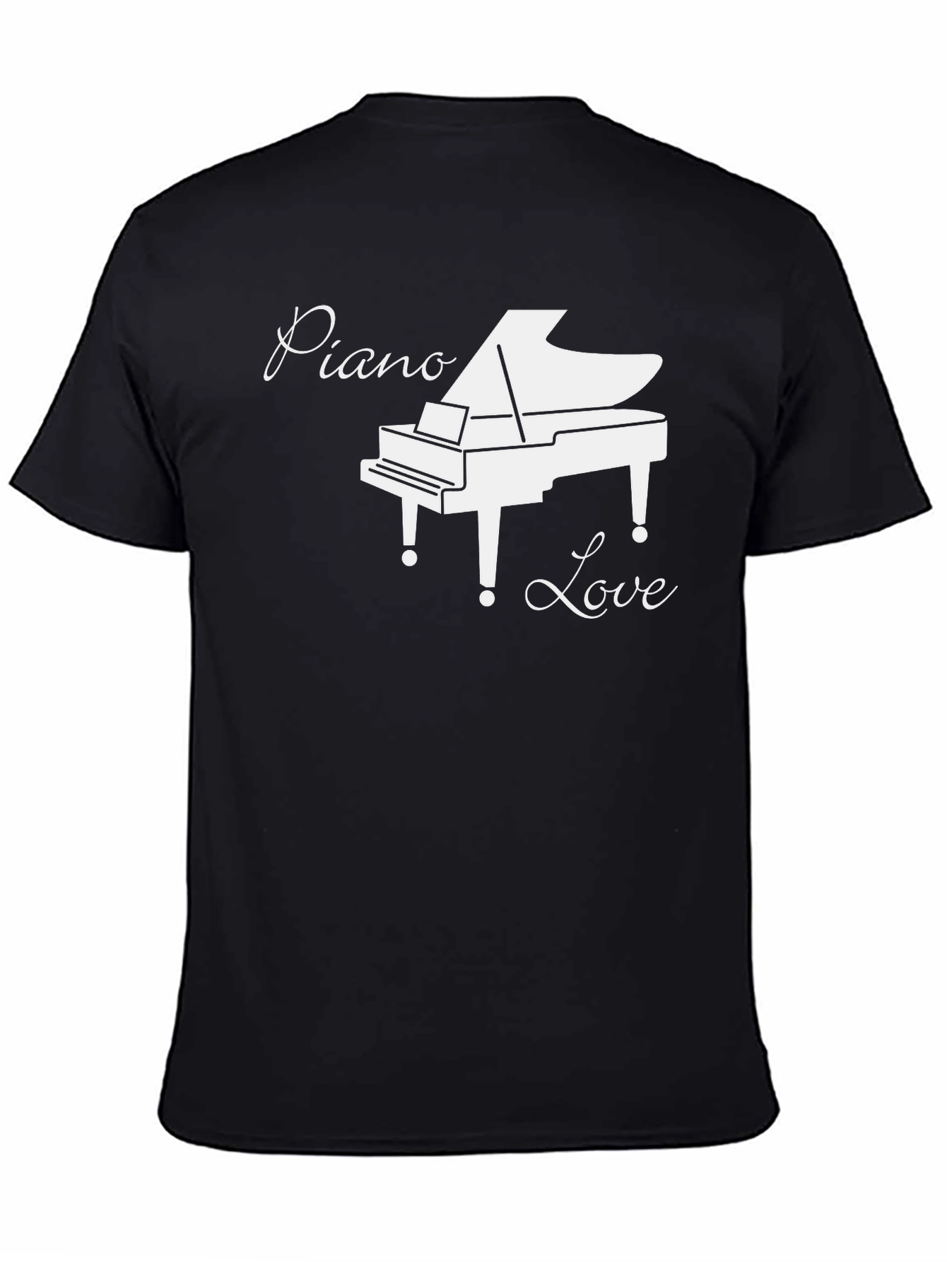 Piano Love Graphic T-Shirt - Black