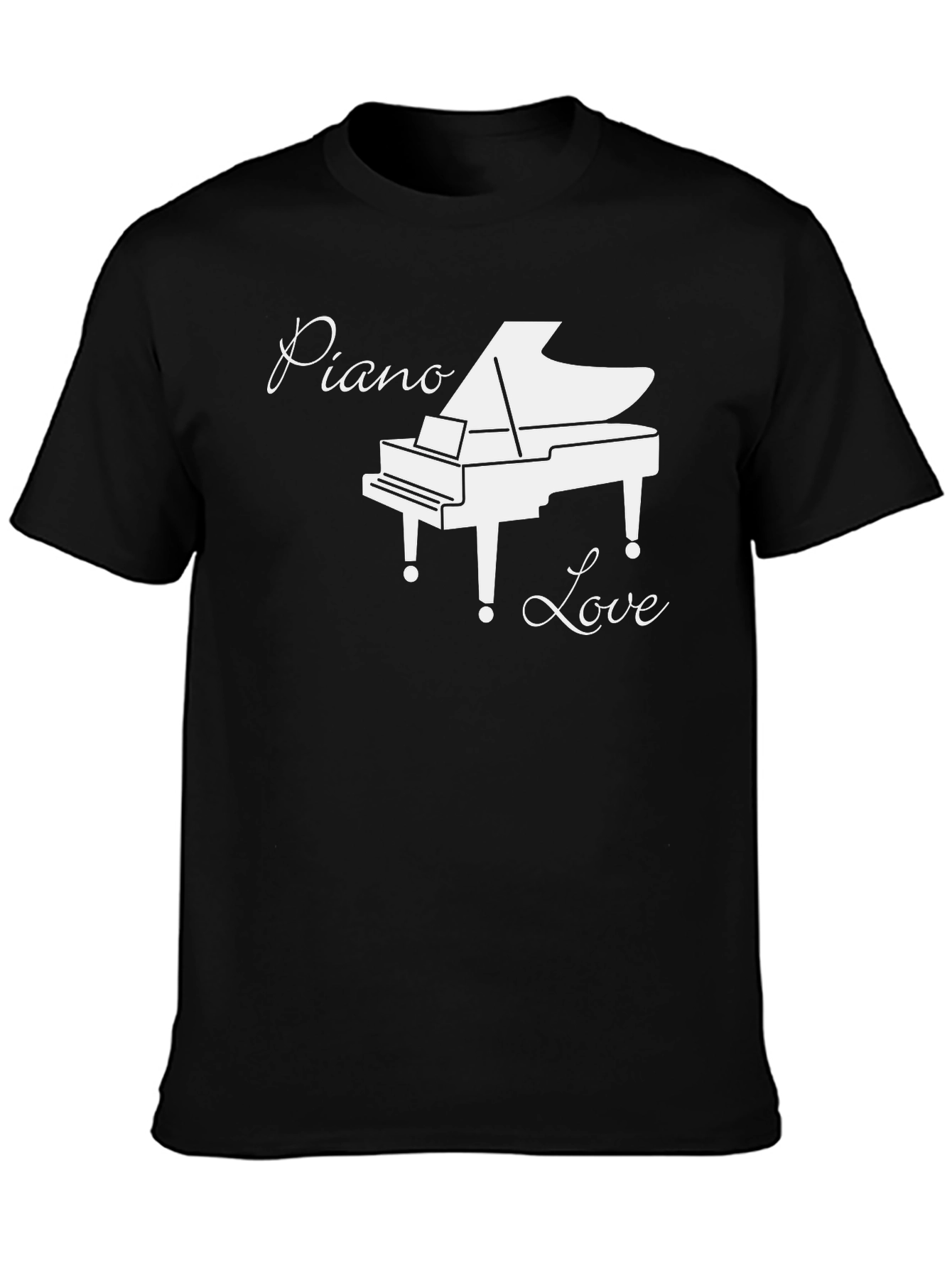 Piano Love Graphic T-Shirt - Black