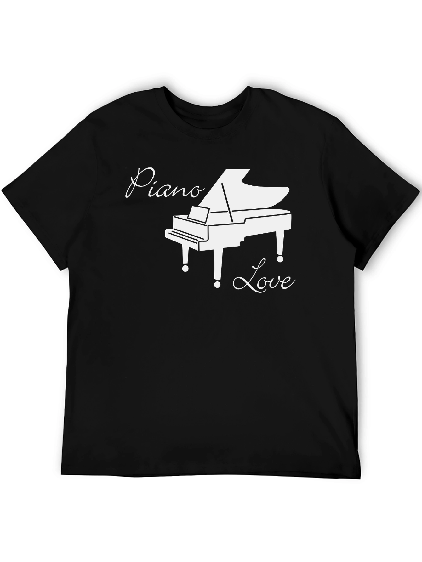 Piano Love Graphic T-Shirt - Black