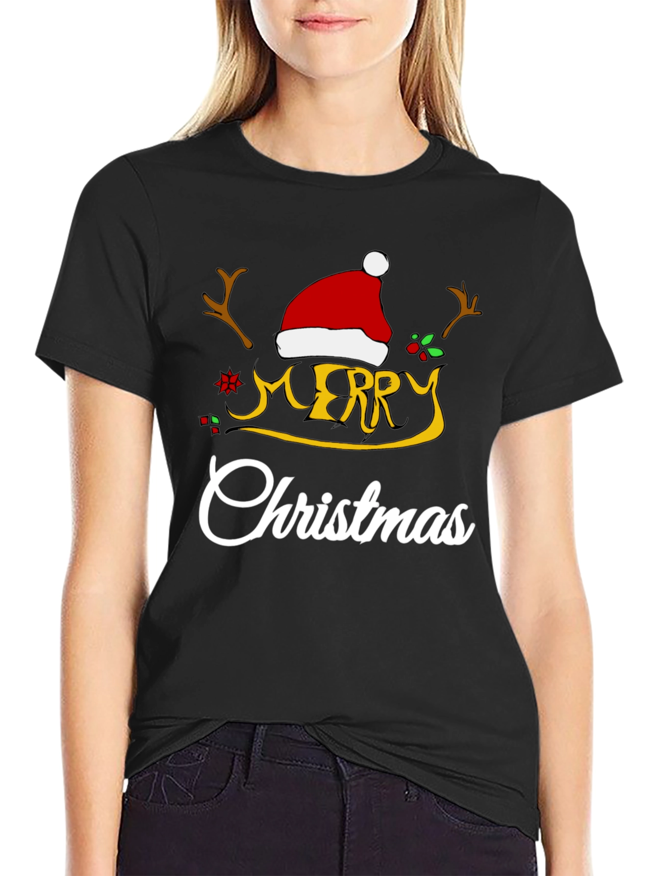 Festive Merry Christmas Graphic T-Shirt