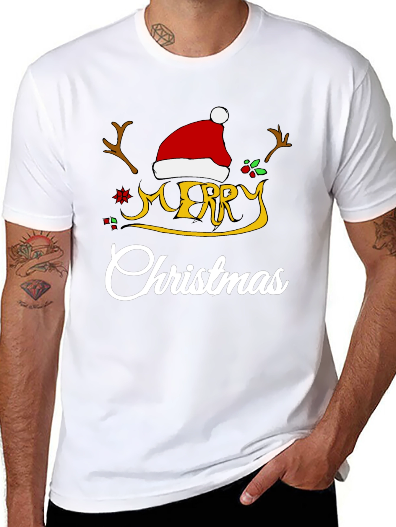Festive Merry Christmas Graphic T-Shirt