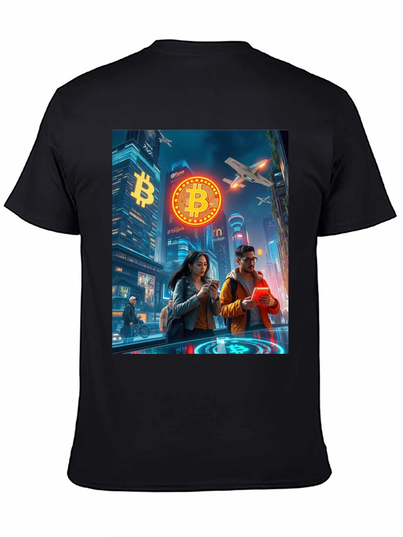 Bitcoin Cityscape Graphic T-Shirt