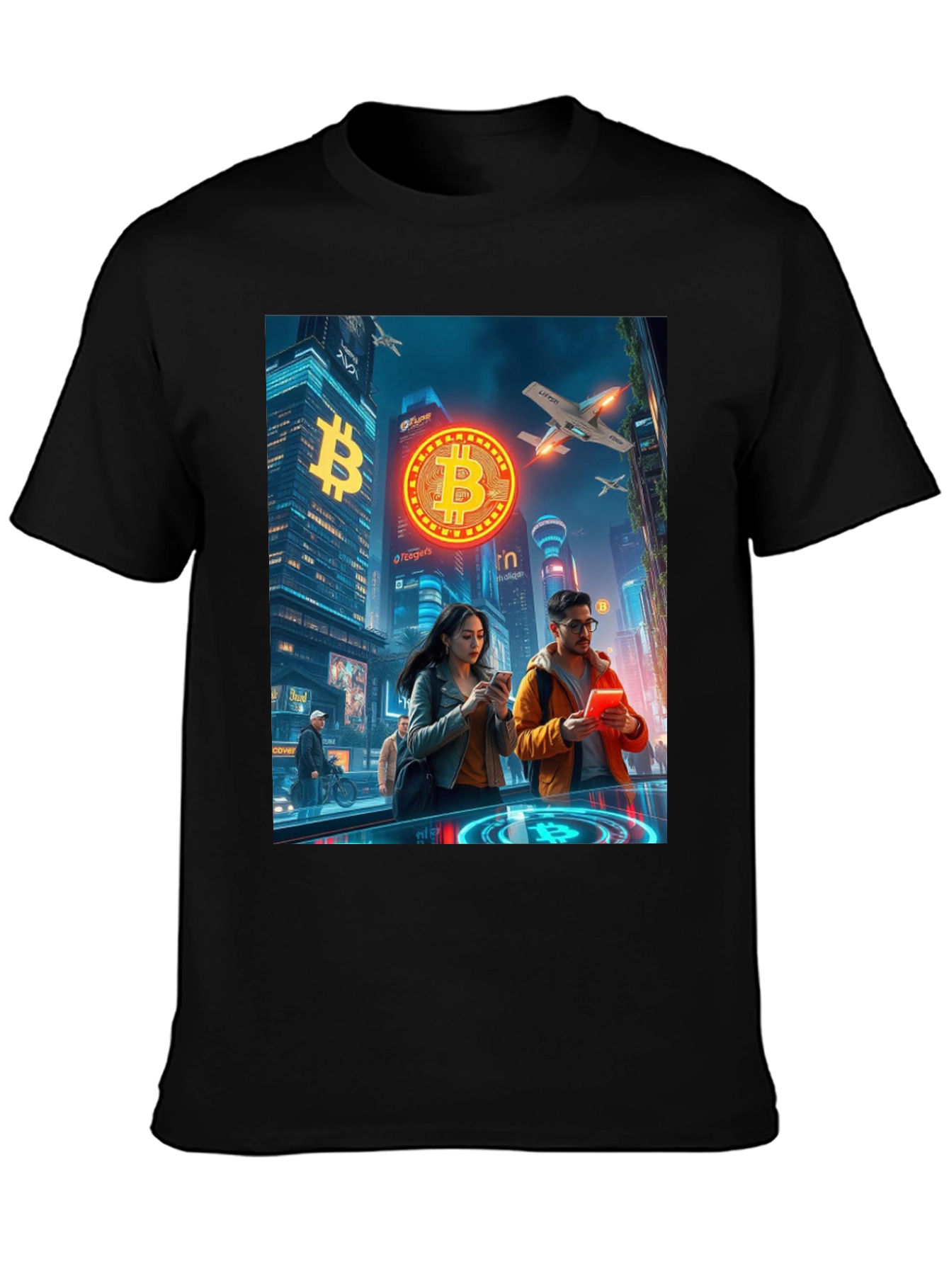 Bitcoin Cityscape Graphic T-Shirt