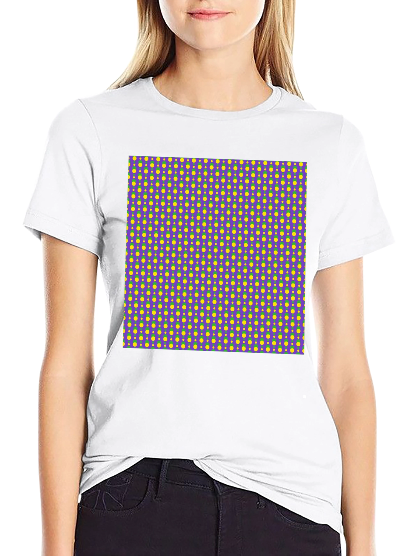 Vibrant Patterned Black T-Shirt