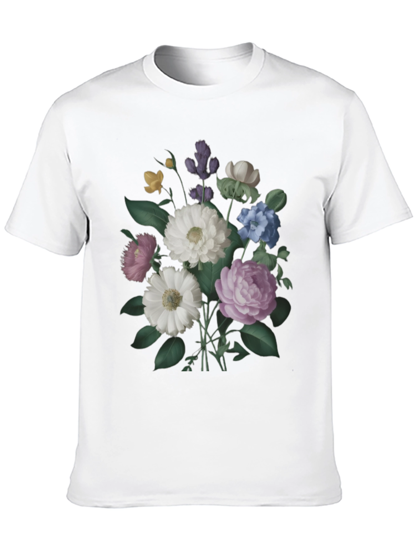 Floral Bouquet Graphic Black T-Shirt