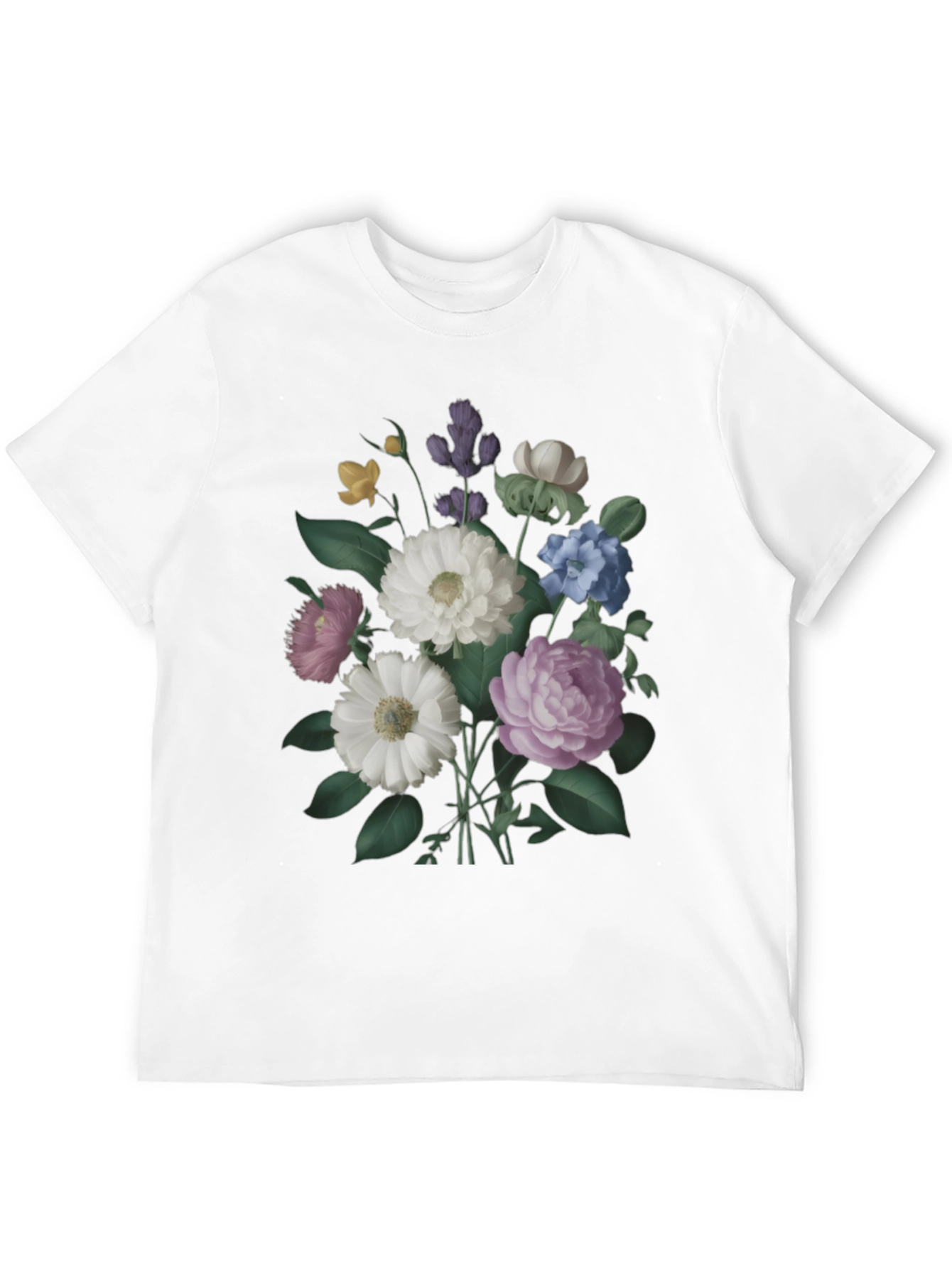 Floral Bouquet Graphic Black T-Shirt
