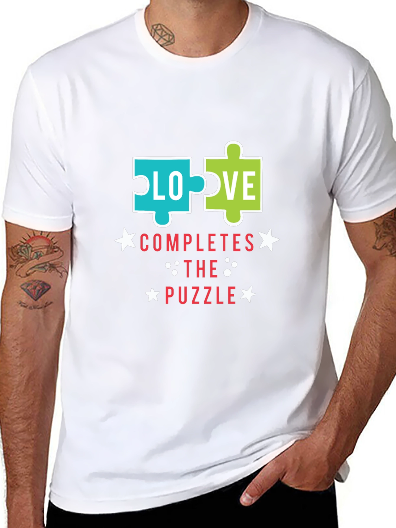 Love Completes the Puzzle Graphic T-Shirt