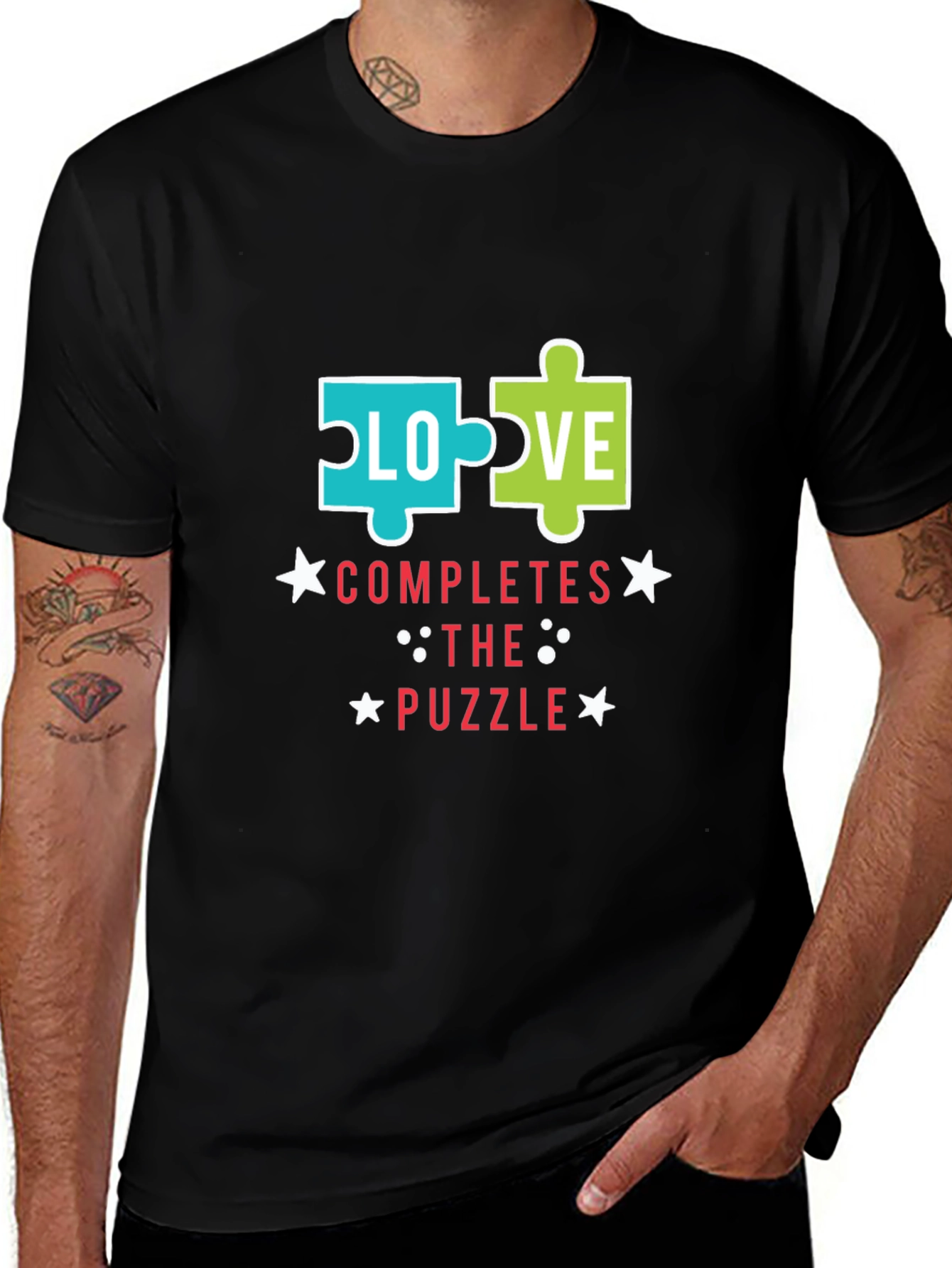 Love Completes the Puzzle Graphic T-Shirt