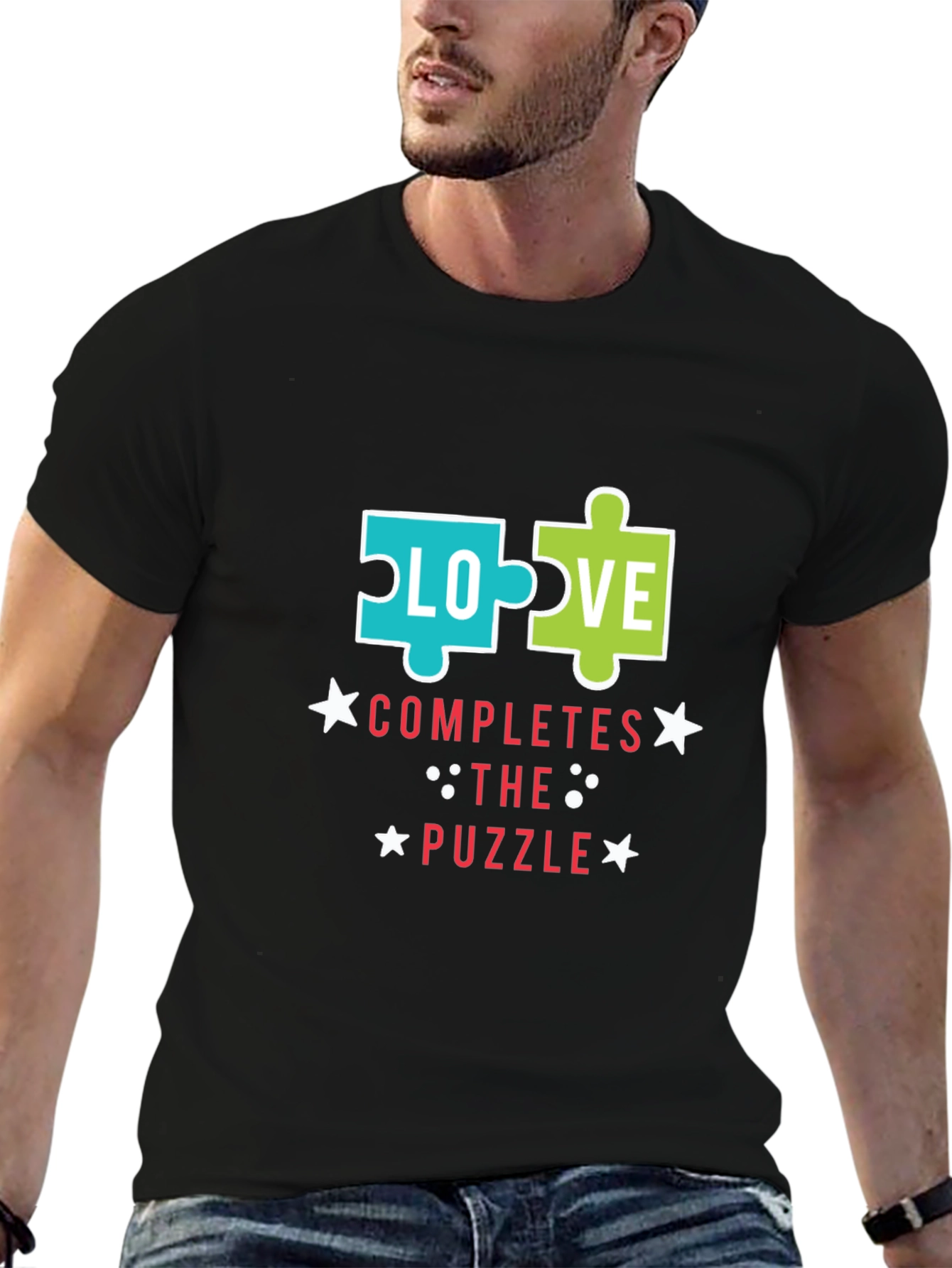 Love Completes the Puzzle Graphic T-Shirt