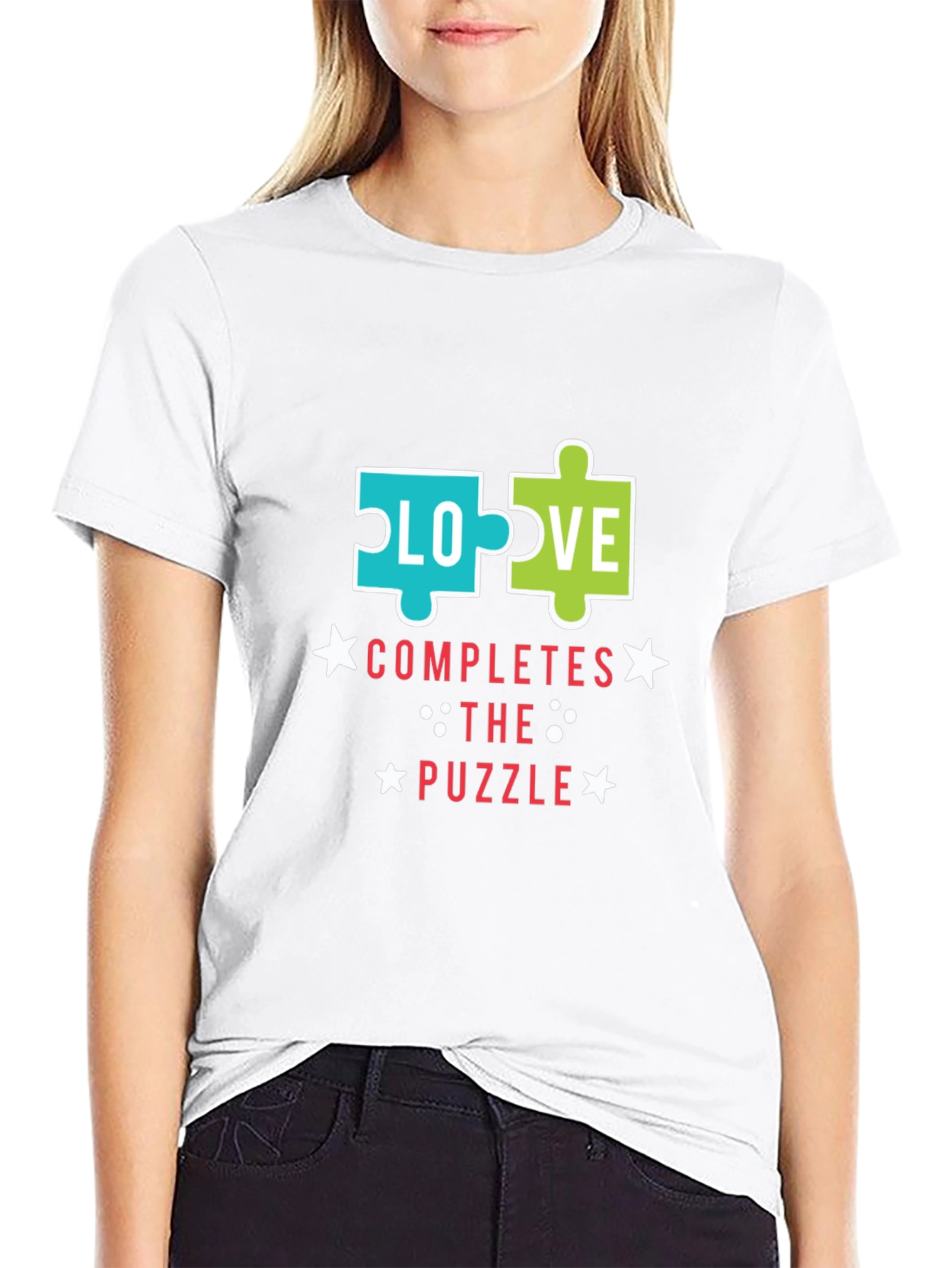 Love Completes the Puzzle Graphic T-Shirt