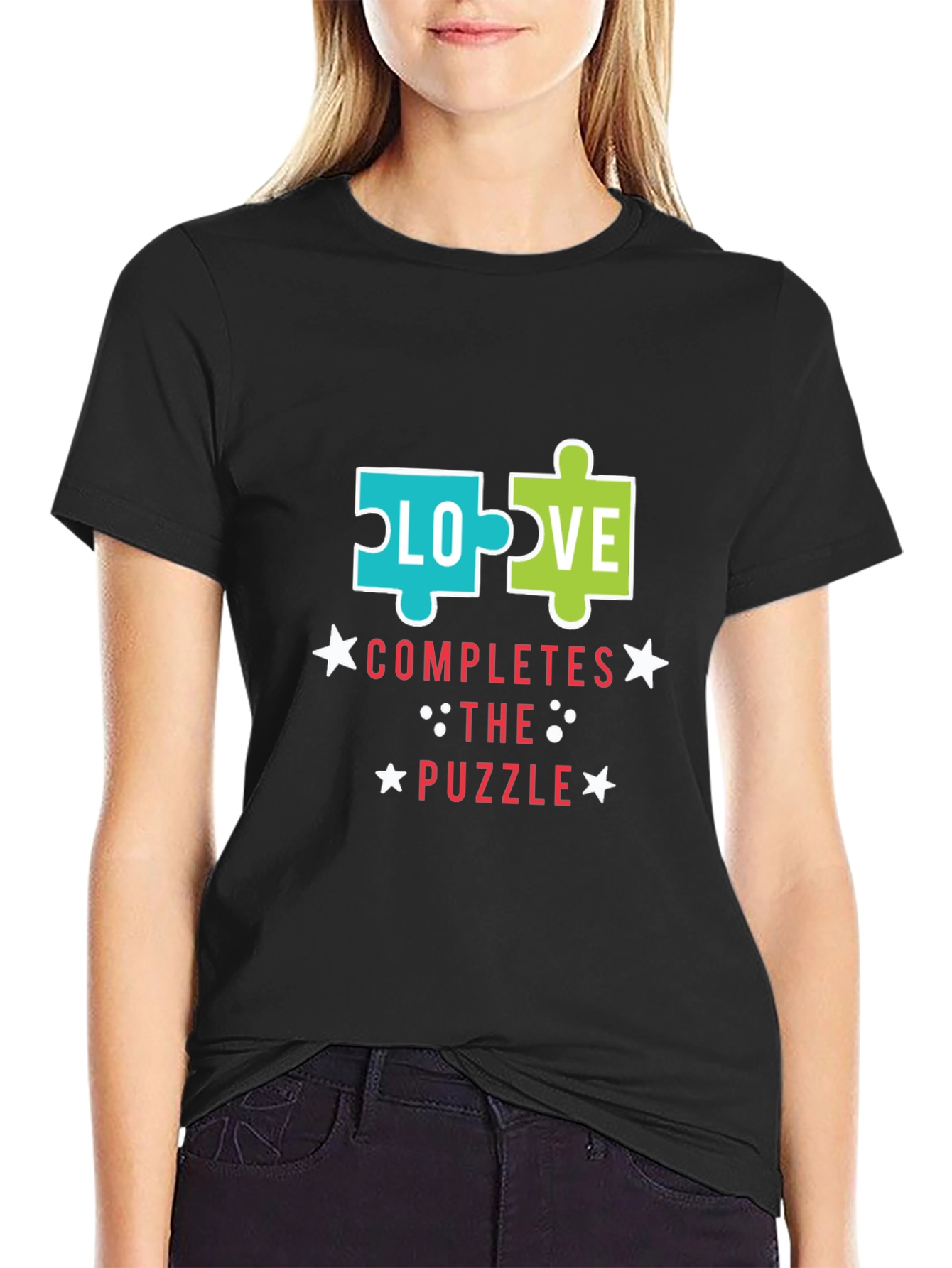 Love Completes the Puzzle Graphic T-Shirt