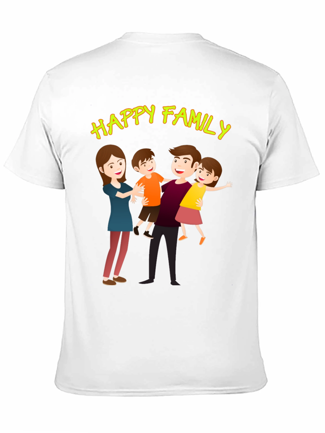 Happy Family Graphic Tee - Black Cotton Blend