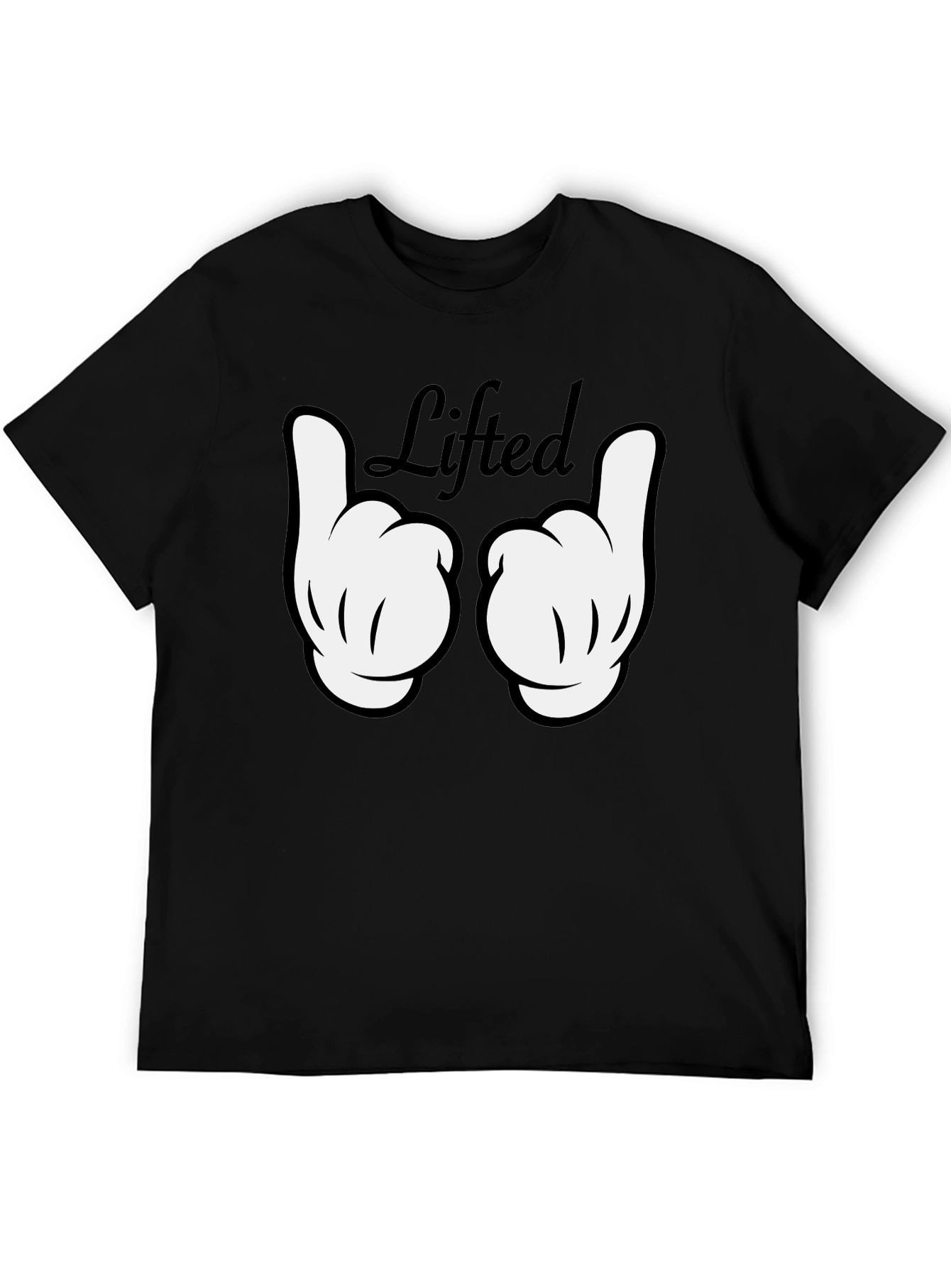 Lifted Graphic Tee - Black Cotton T-Shirt