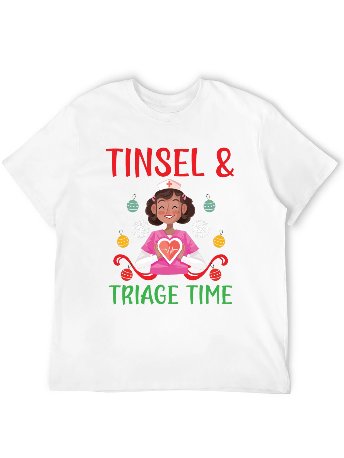 Tinsel & Triage Time Holiday Nurse T-Shirt