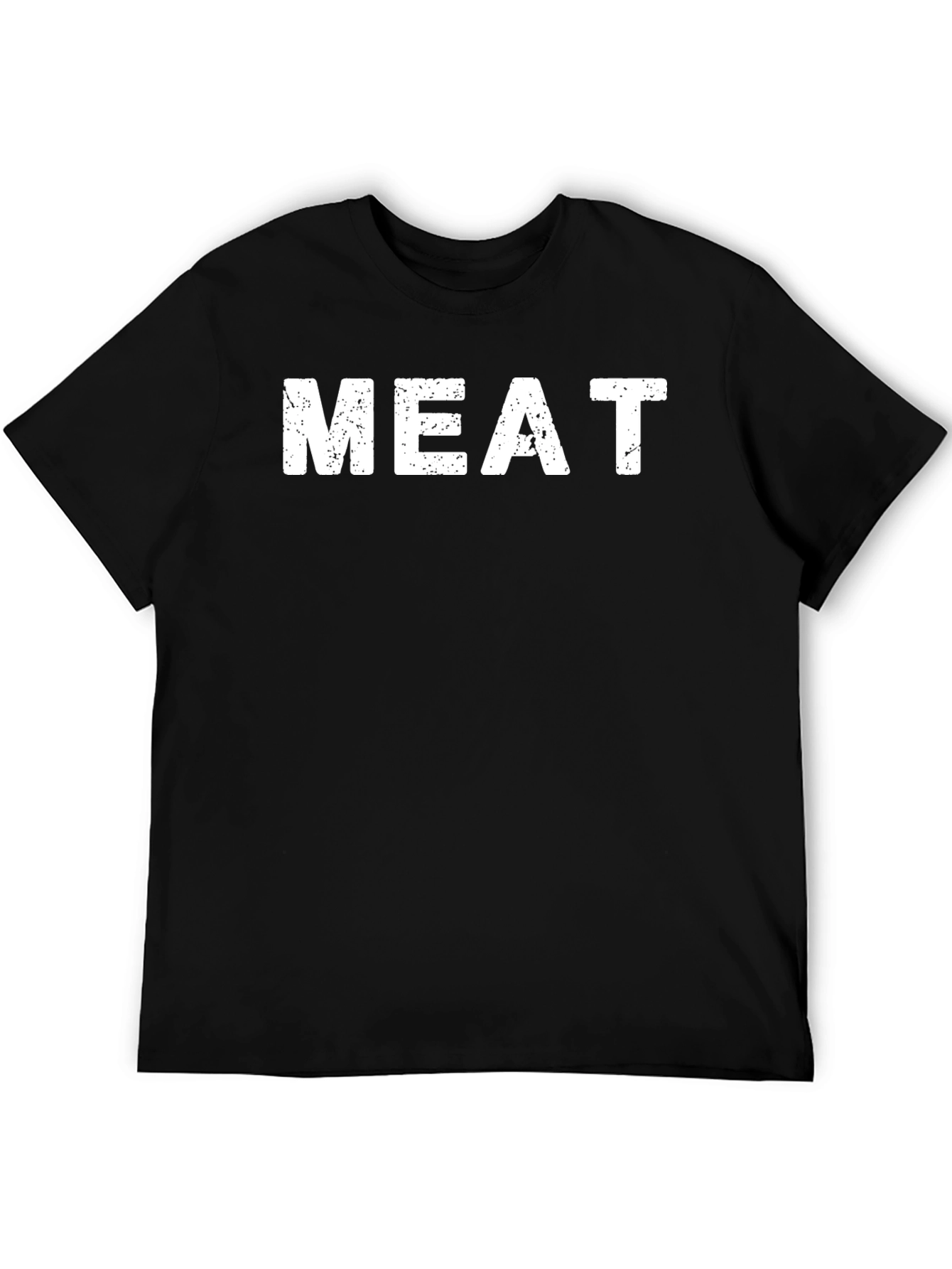 Humorous Meat T-Shirt - Black Crew Neck Tee