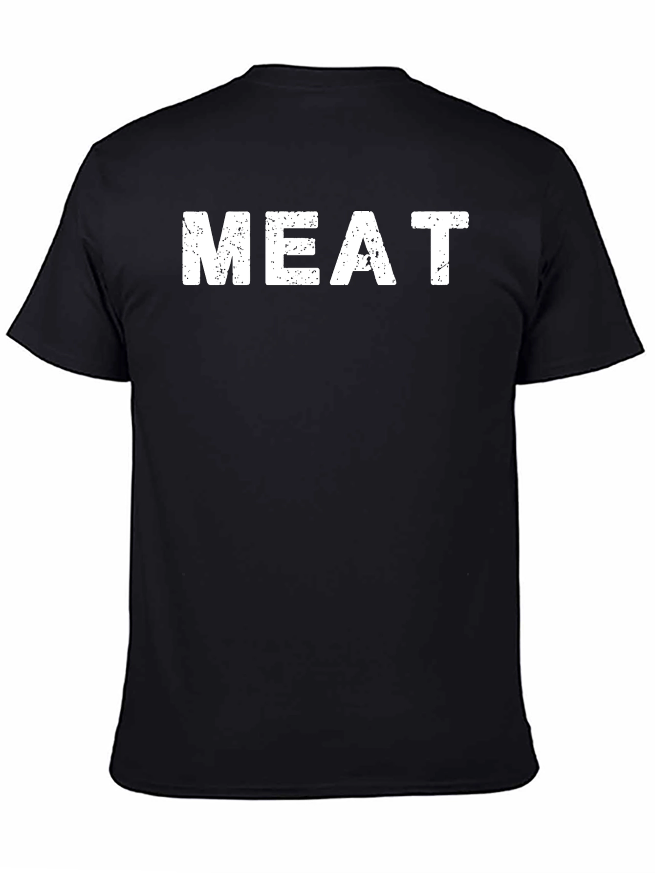 Humorous Meat T-Shirt - Black Crew Neck Tee