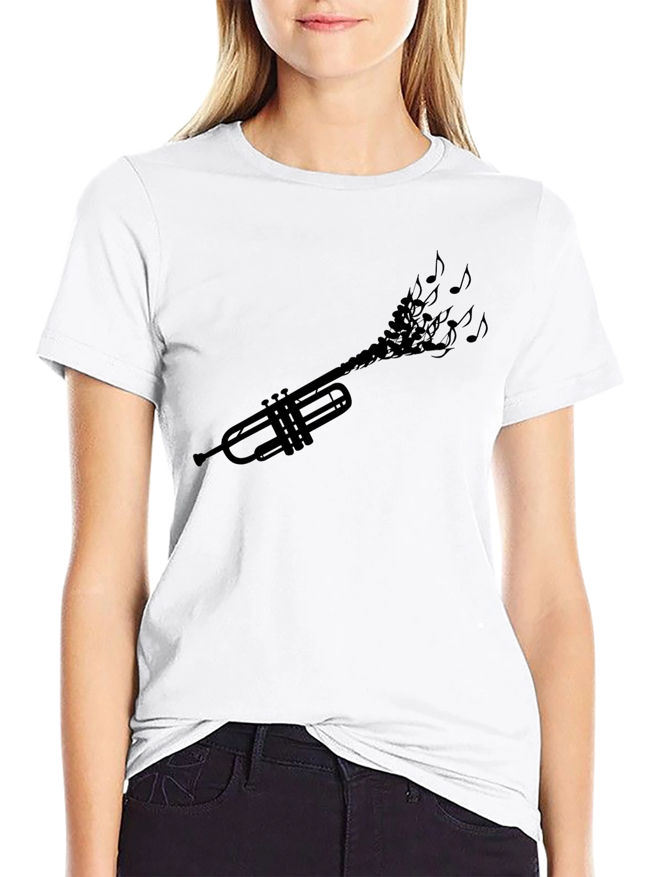 Trumpet Music Notes Graphic Tee