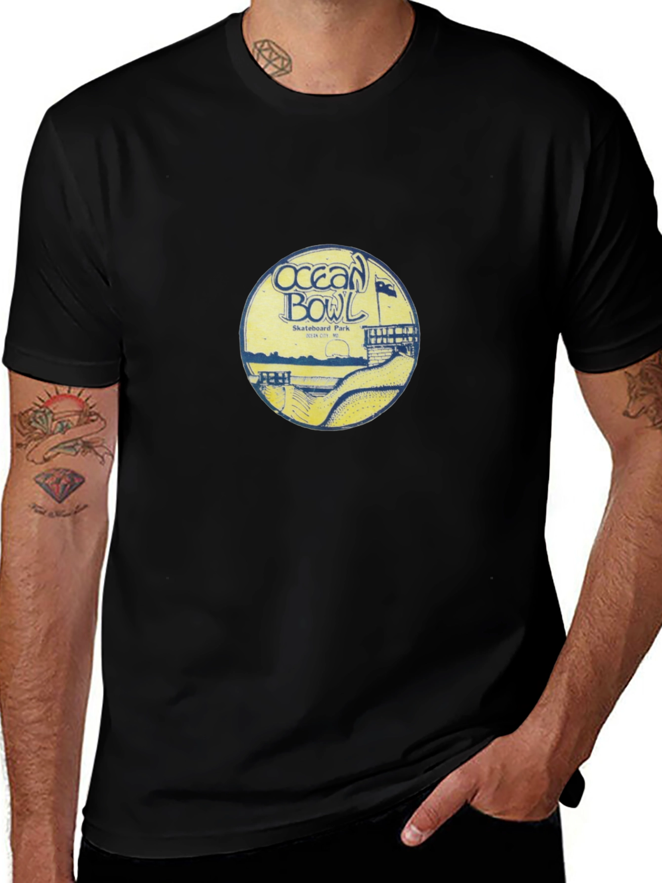 Ocean Bowl Skatepark Graphic T-Shirt - Black