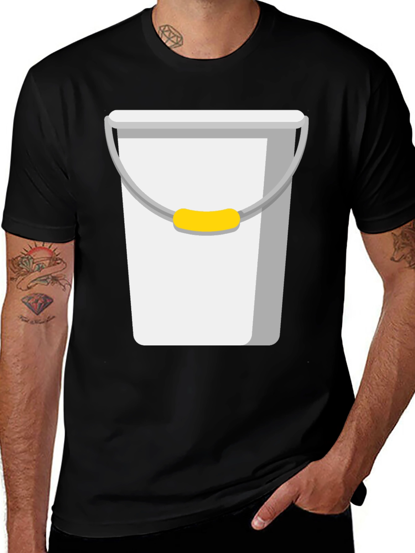 Novelty Bucket Graphic Tee - Quirky Casual Wear