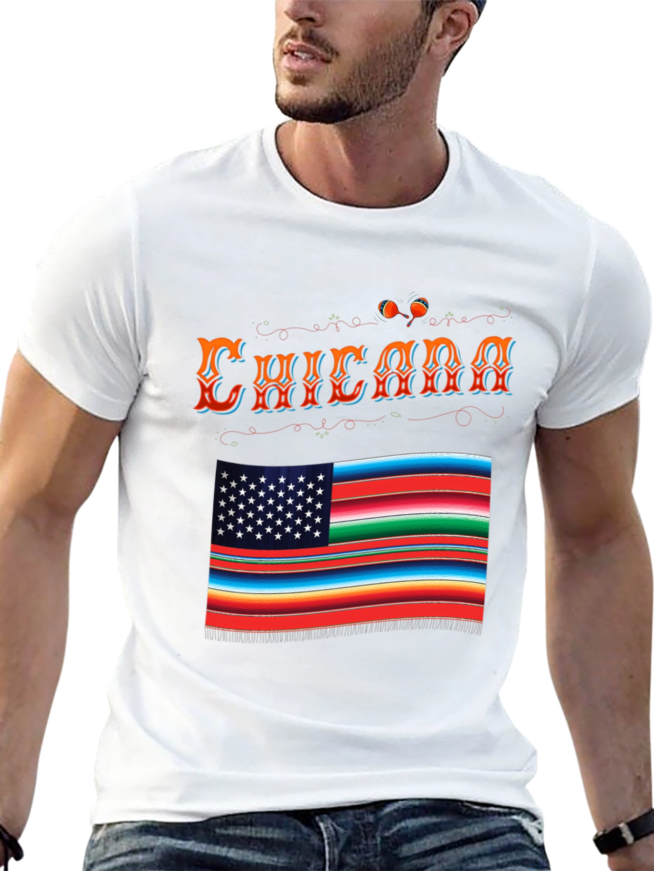 Chicana Serape Flag Graphic T-Shirt