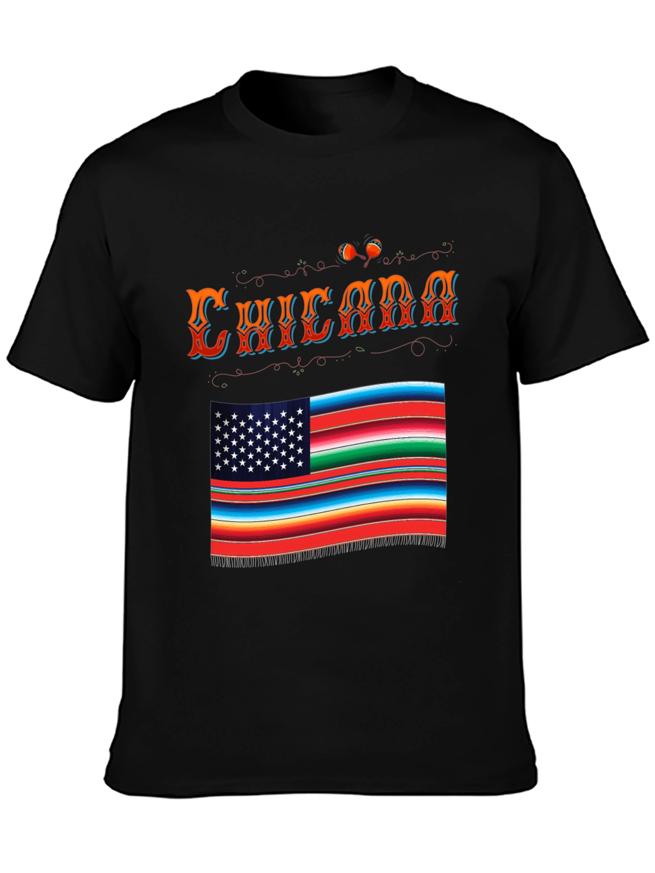 Chicana Serape Flag Graphic T-Shirt