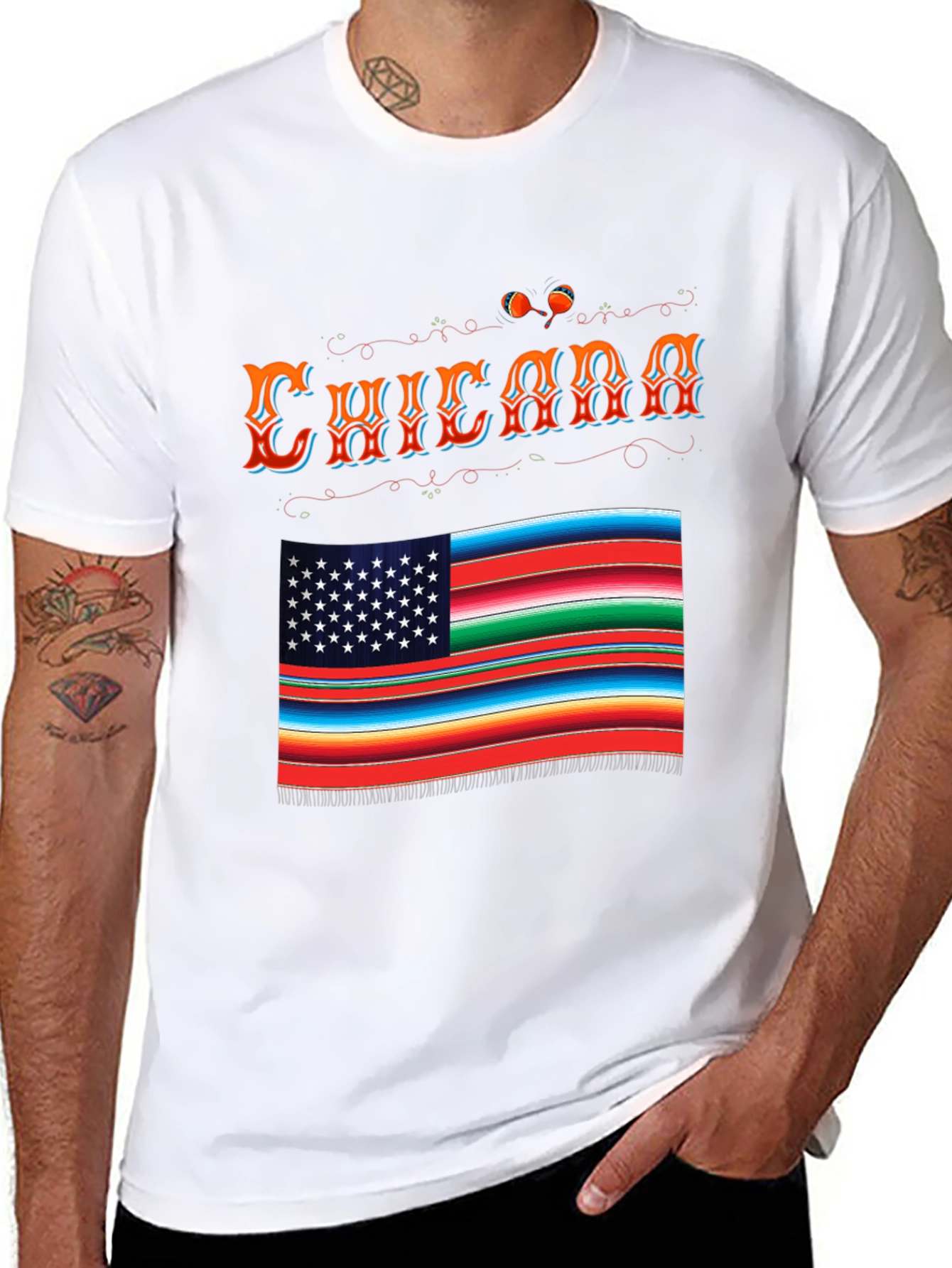 Chicana Serape Flag Graphic T-Shirt