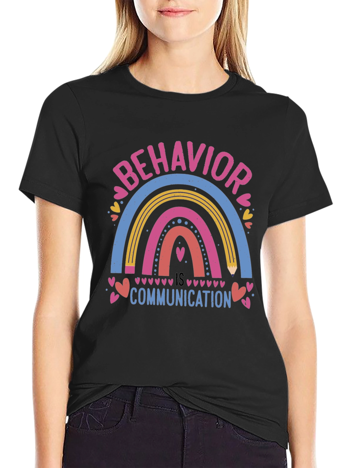 Behavior is Communication Rainbow Graphic T-Shirt