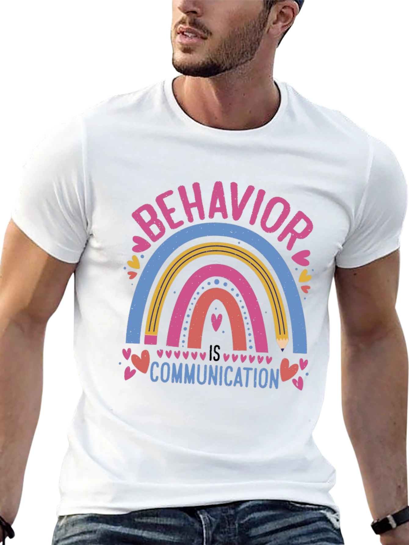 Behavior is Communication Rainbow Graphic T-Shirt