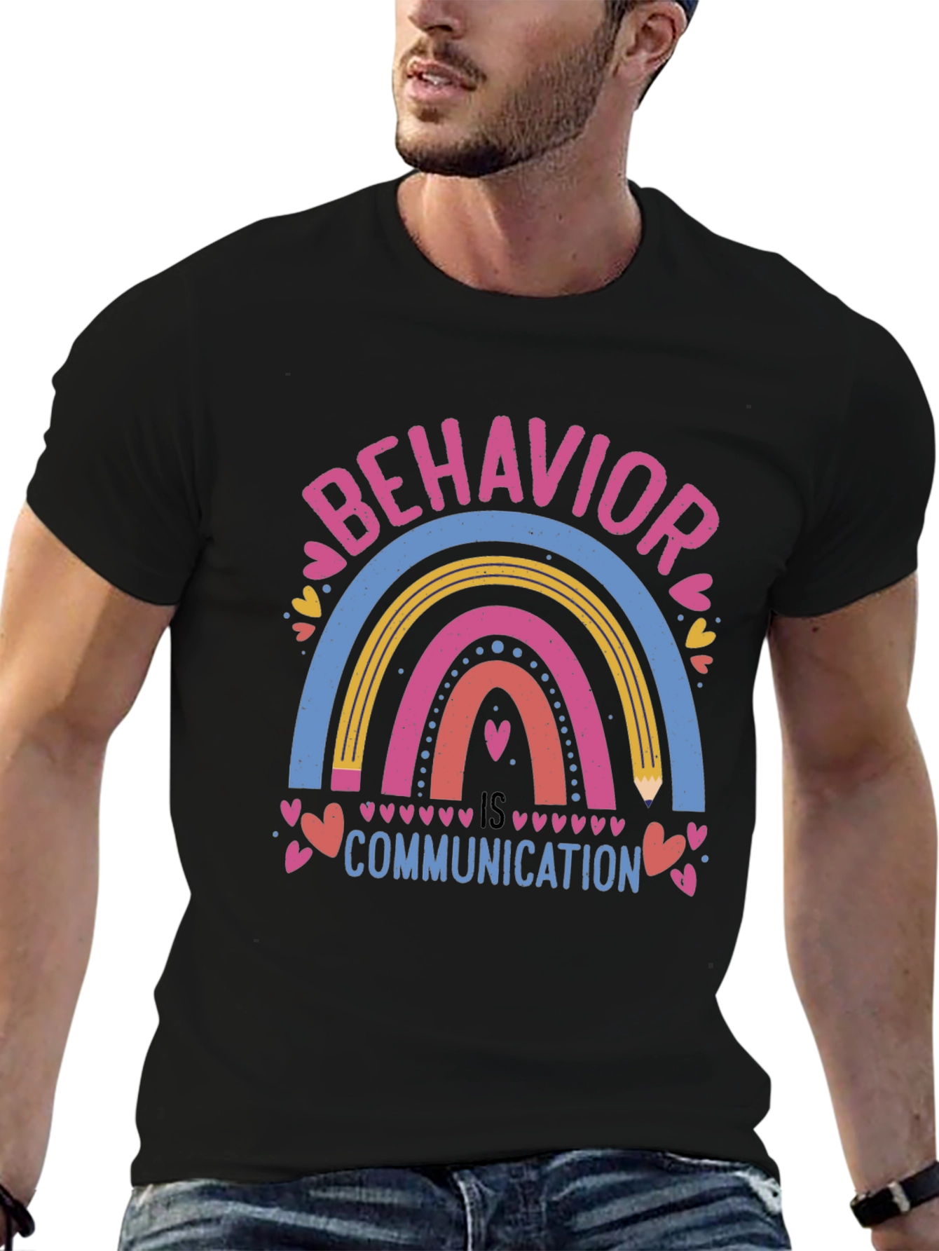 Behavior is Communication Rainbow Graphic T-Shirt
