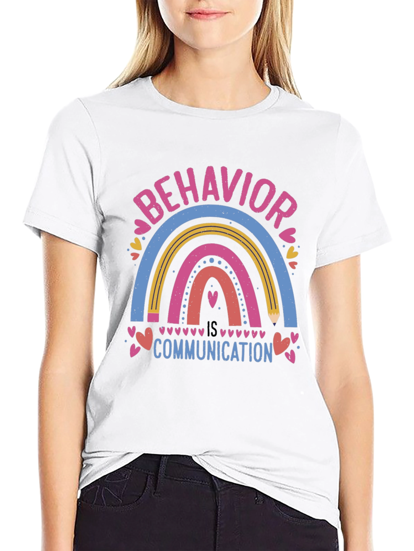 Behavior is Communication Rainbow Graphic T-Shirt
