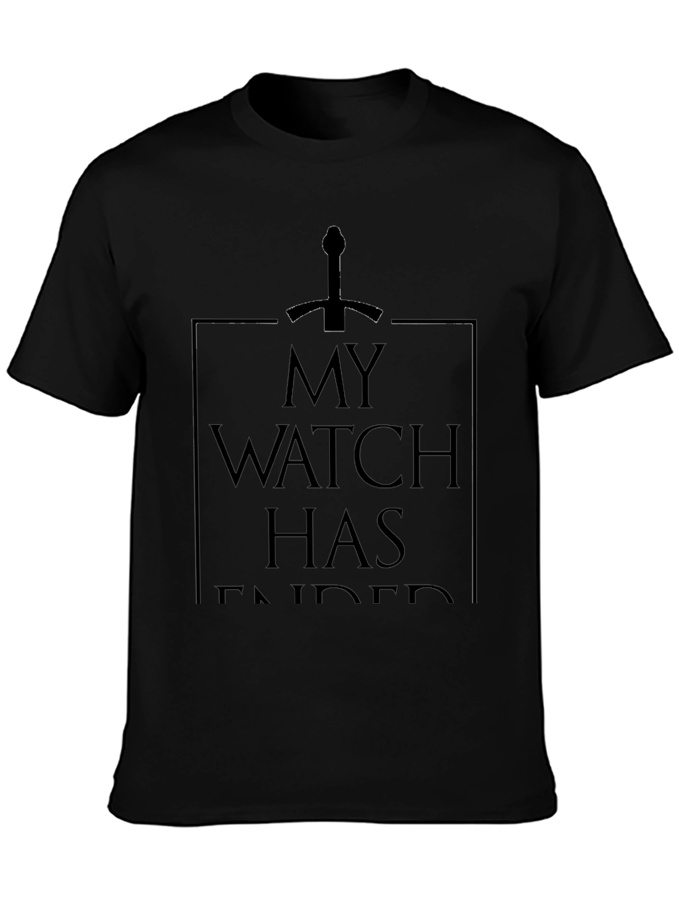 My Watch Has Ended Black Graphic Tee