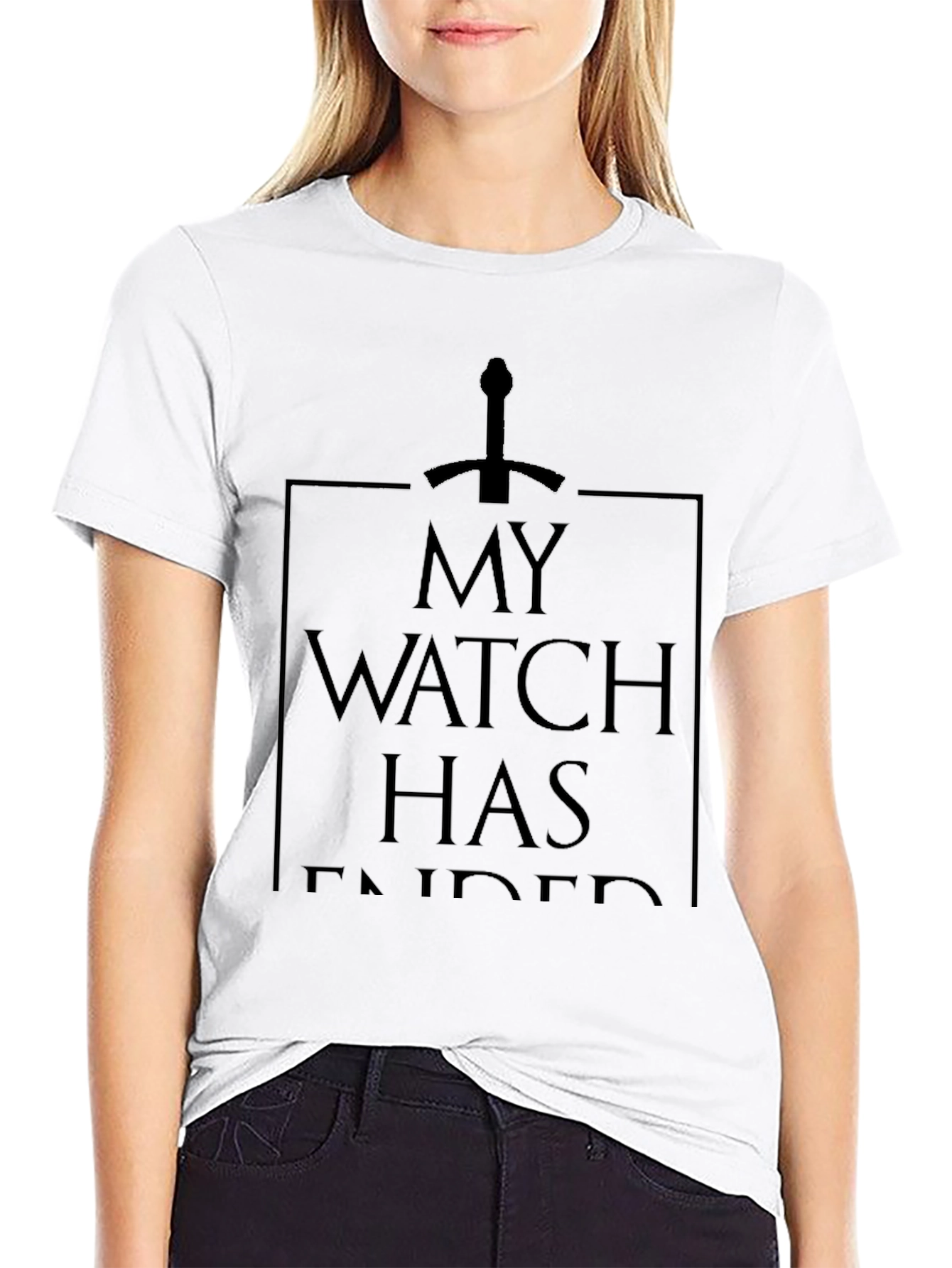 My Watch Has Ended Black Graphic Tee