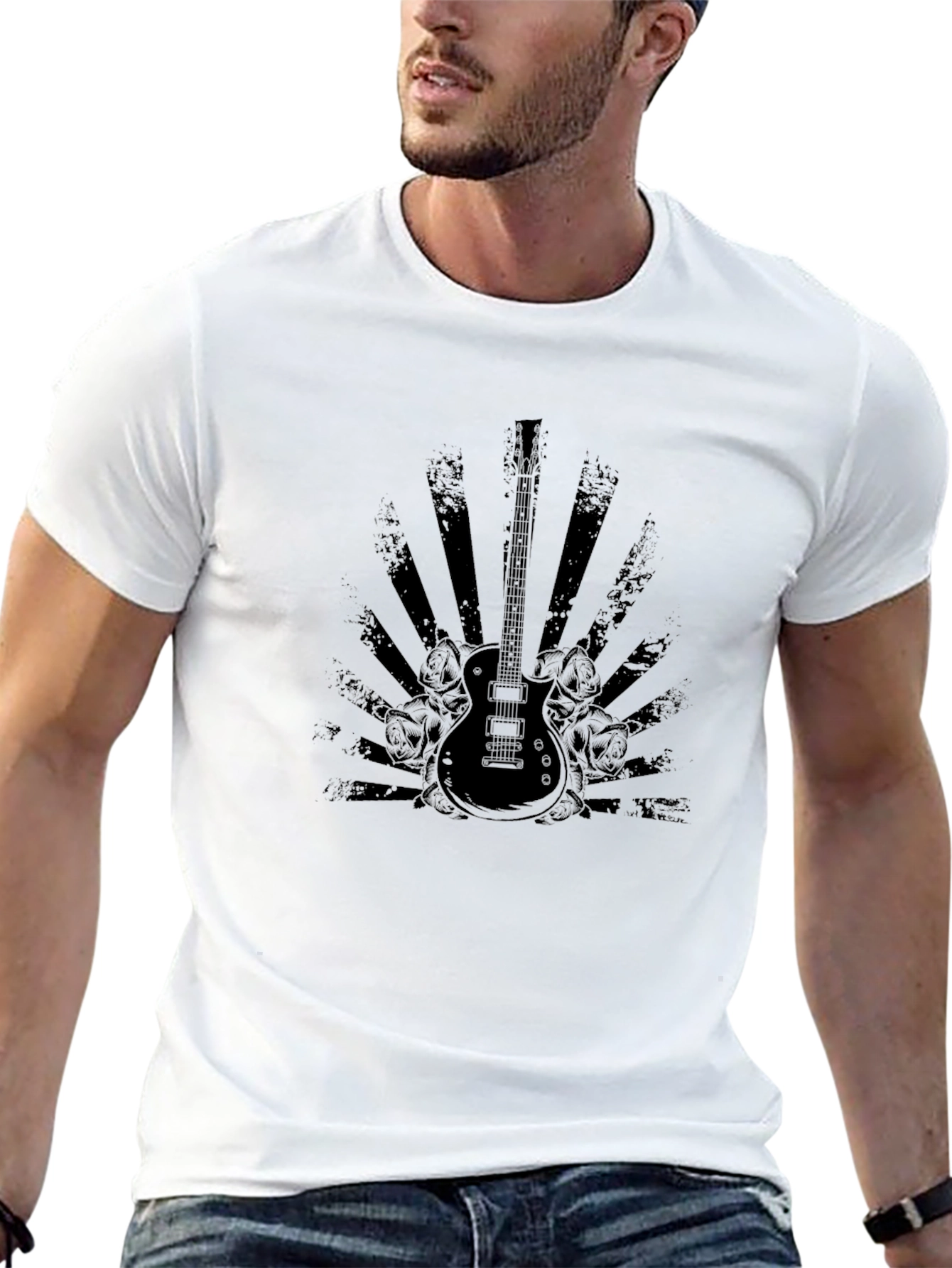 Guitar Graphic T-Shirt - Black