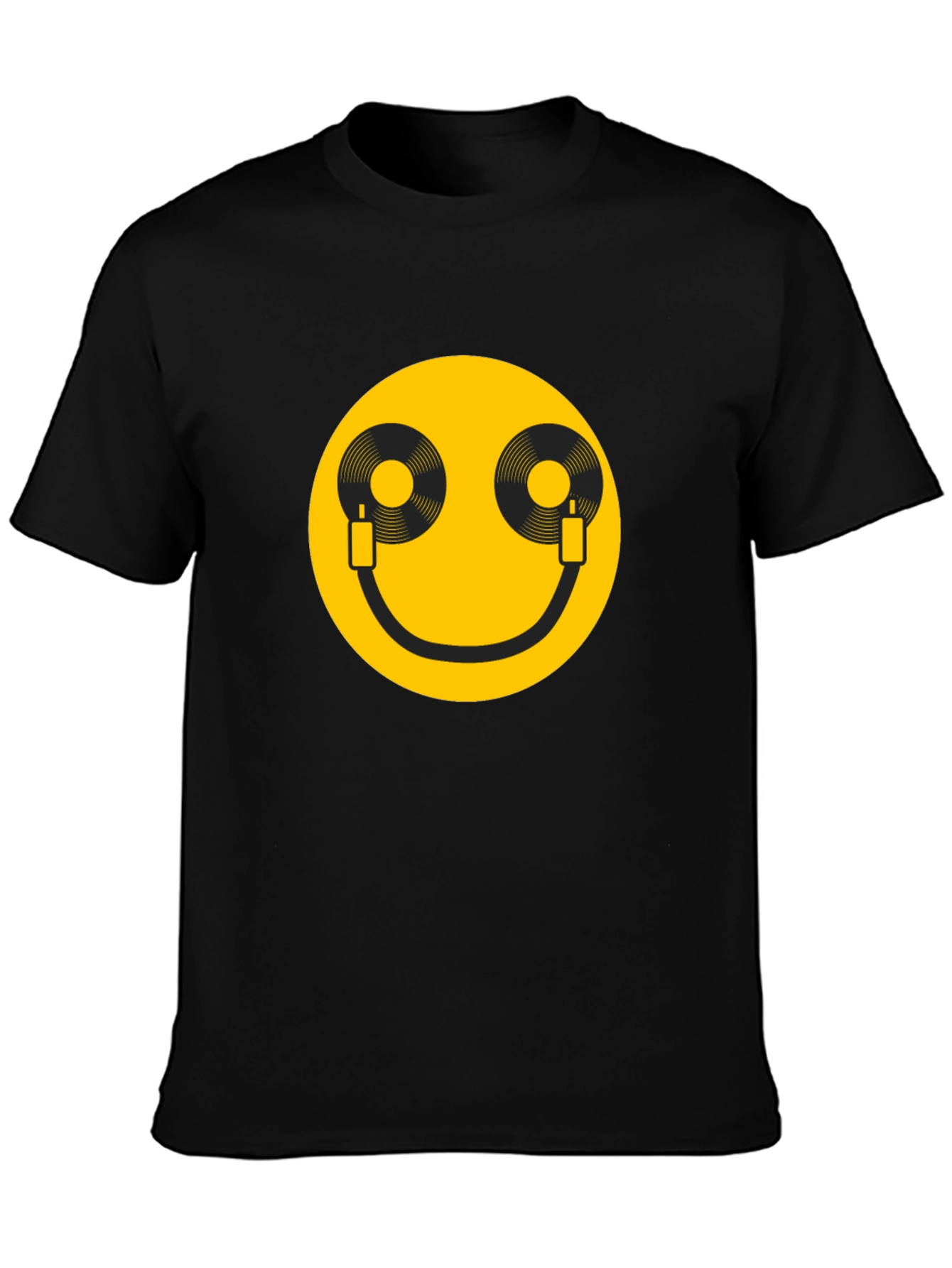 DJ Smile T-Shirt - Black Cotton Graphic Tee