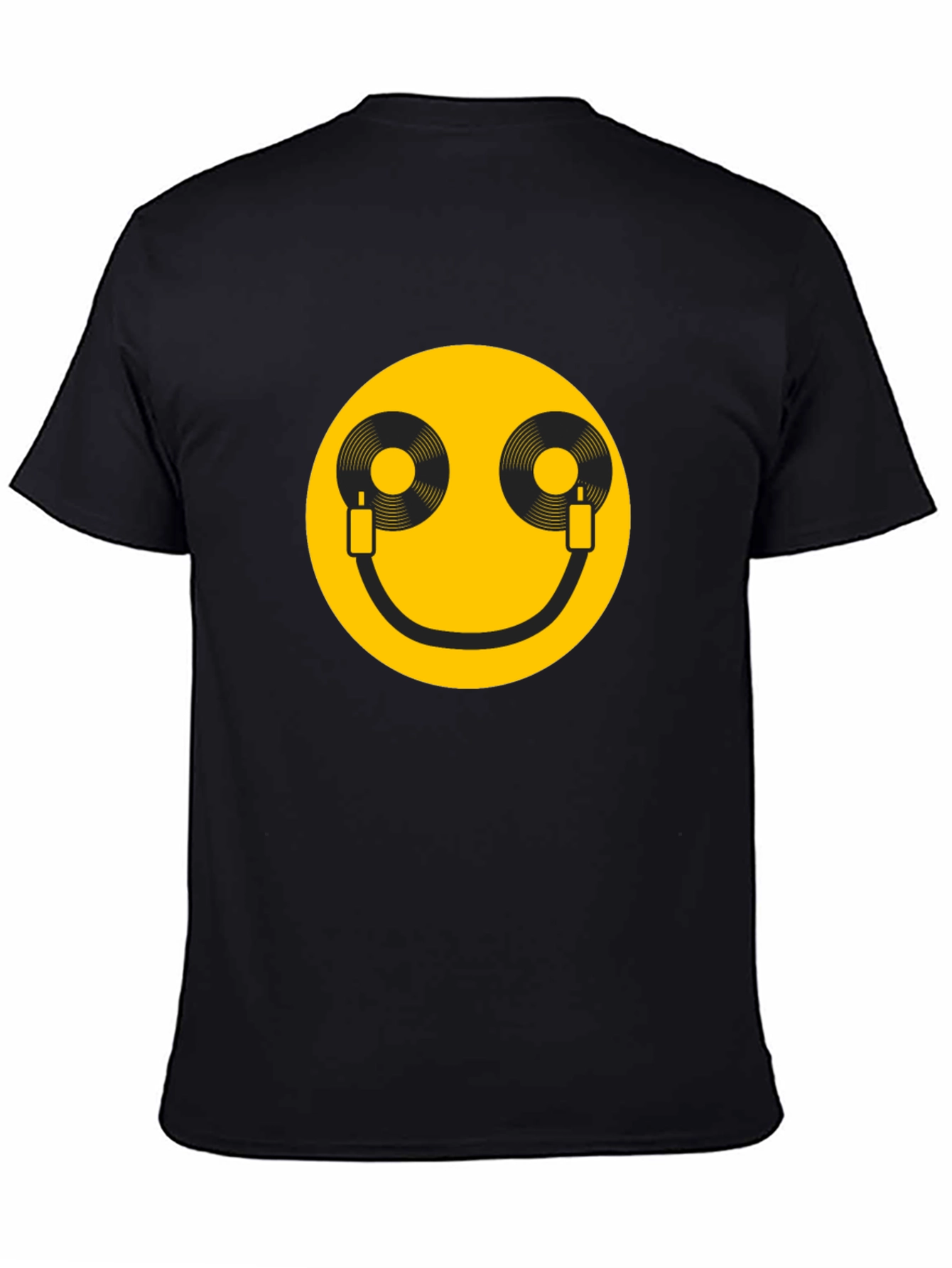 DJ Smile T-Shirt - Black Cotton Graphic Tee
