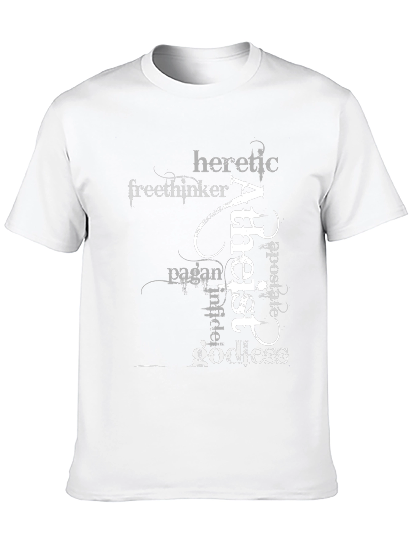 Atheist Word Art Black T-Shirt