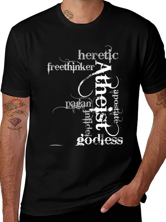 Atheist Word Art Black T-Shirt