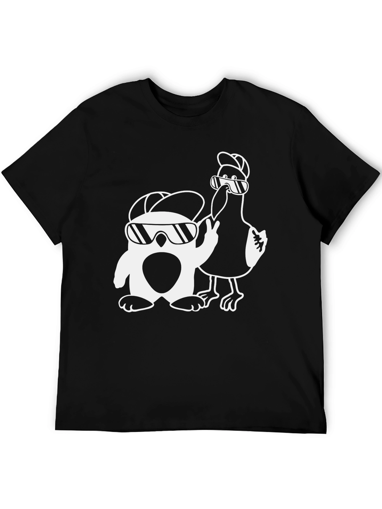 Cool Penguin & Bird T-Shirt