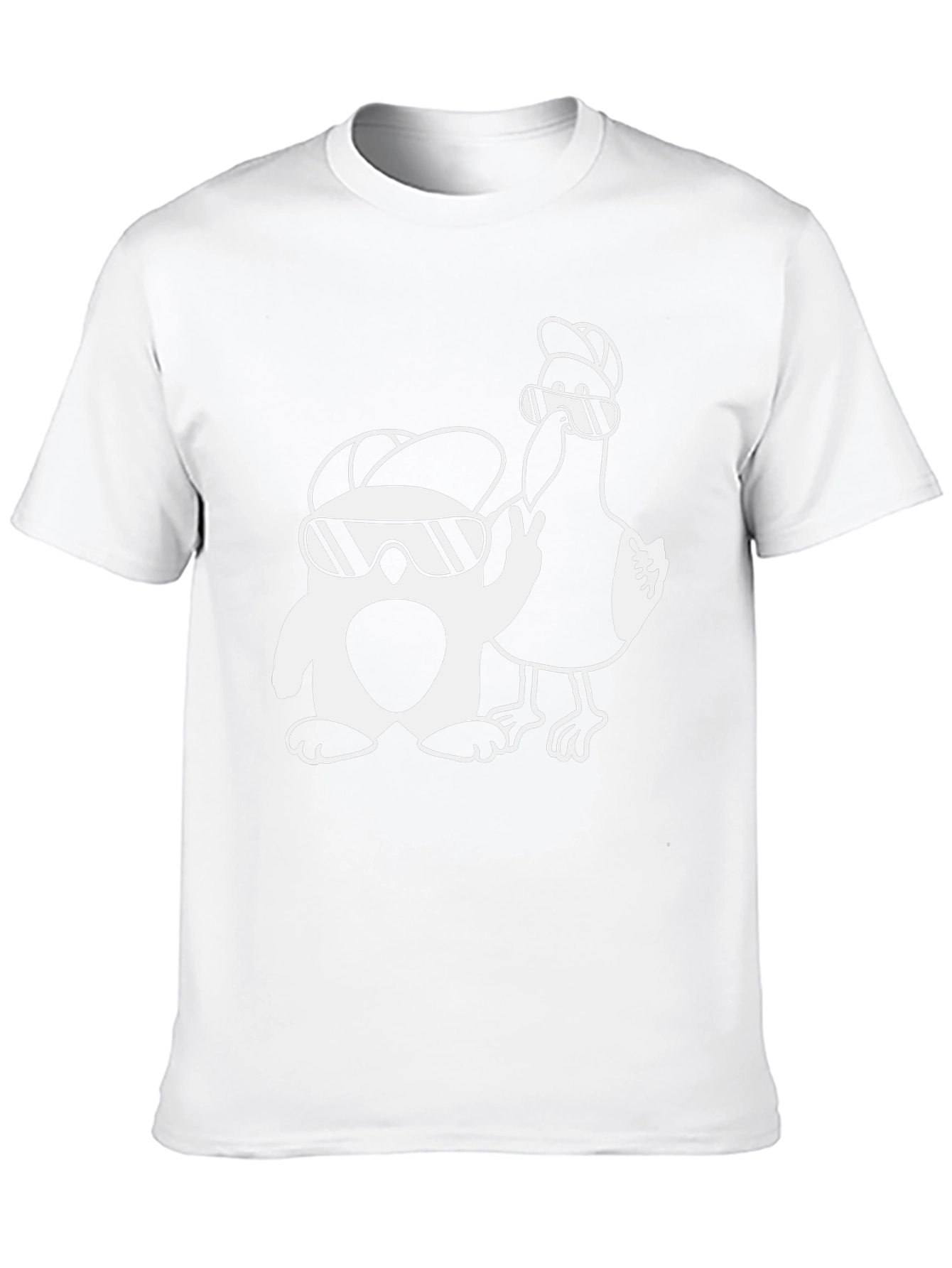 Cool Penguin & Bird T-Shirt