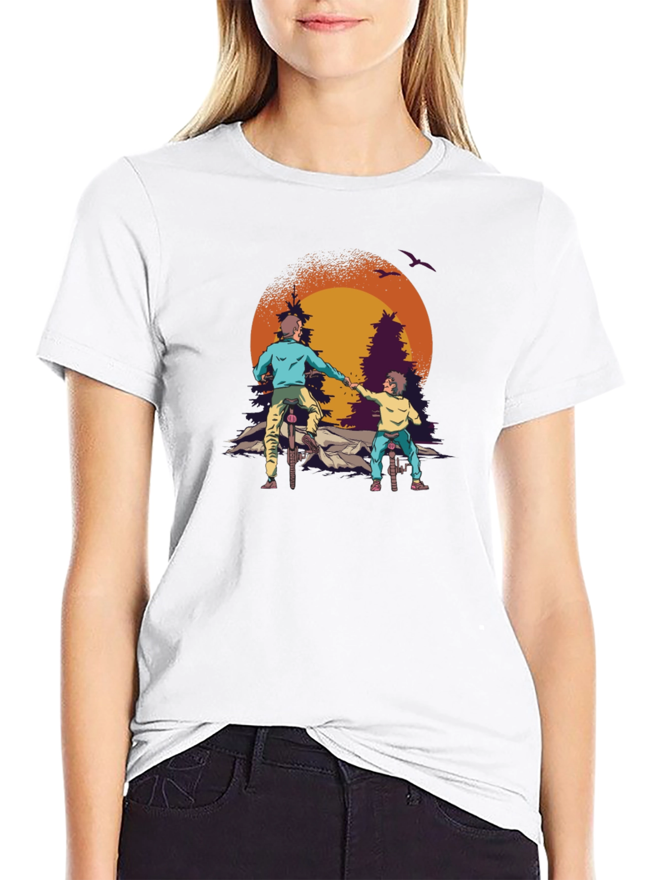 Retro Biking Buddies Graphic Tee