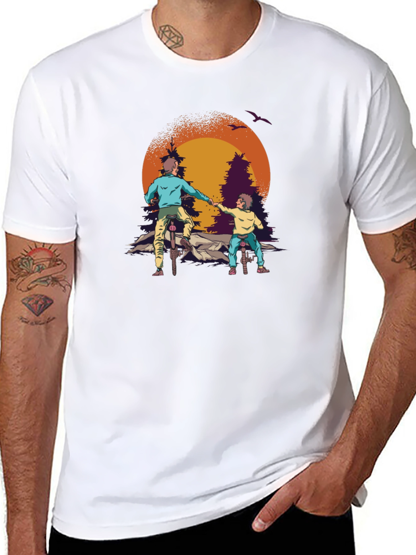 Retro Biking Buddies Graphic Tee