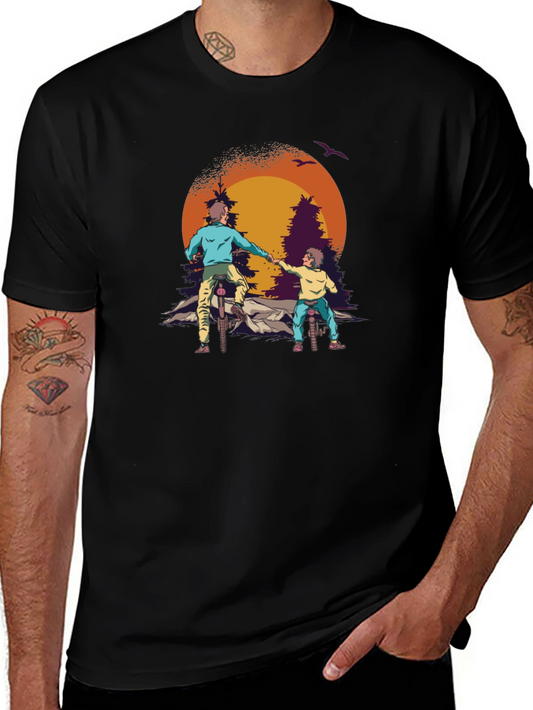 Retro Biking Buddies Graphic Tee