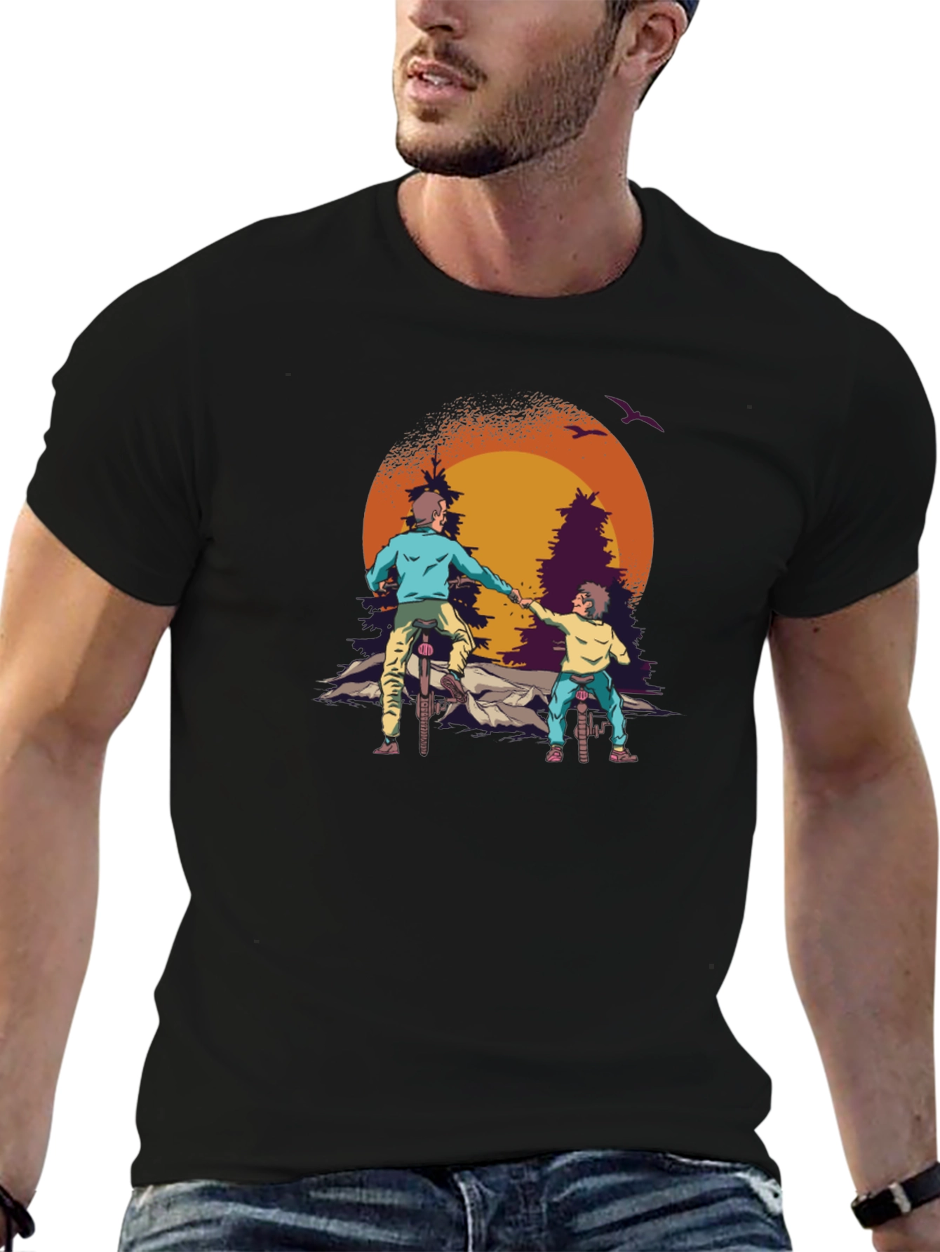 Retro Biking Buddies Graphic Tee
