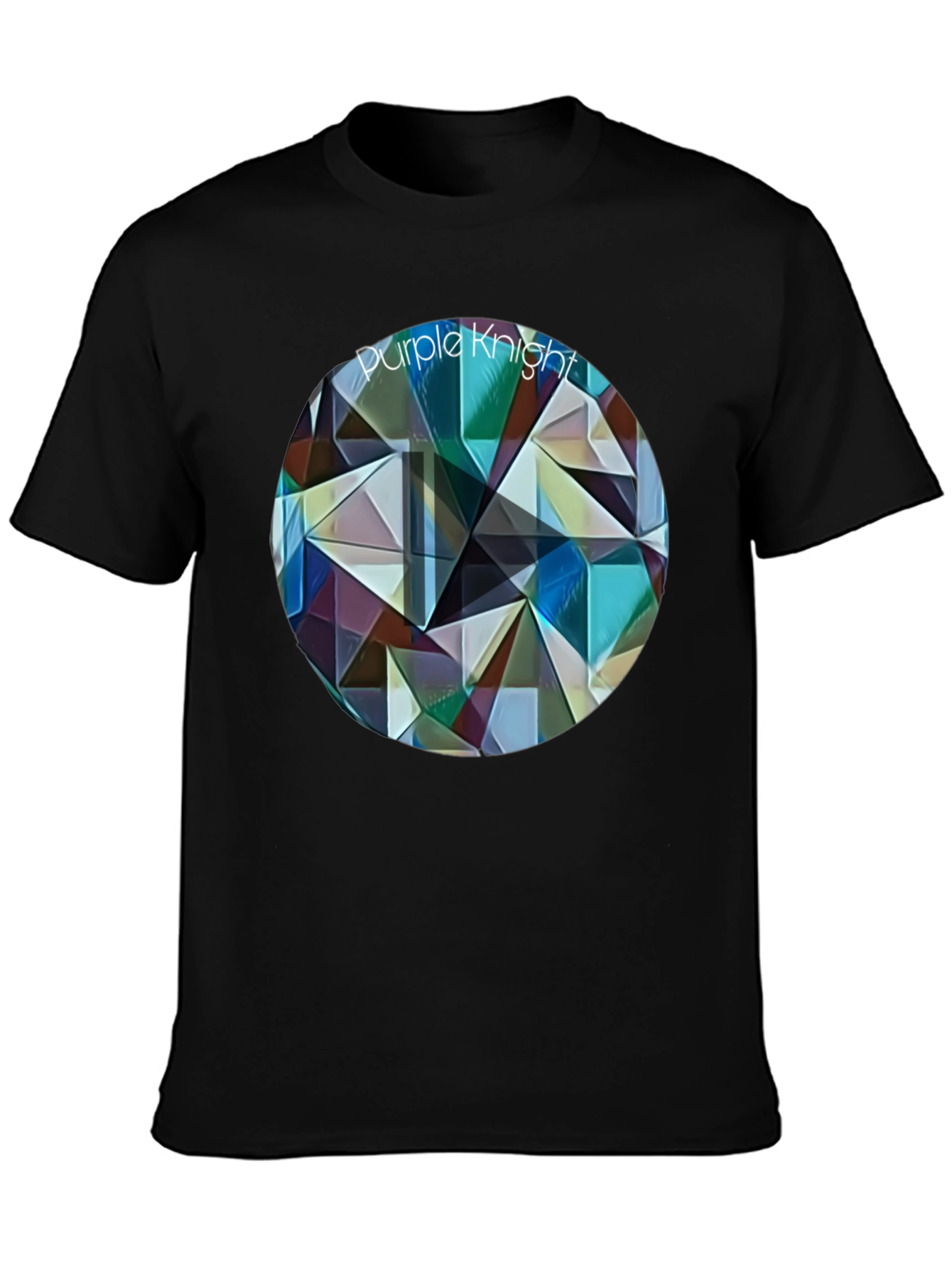 Purple Knight Geometric T-Shirt - Modern Artistic Design