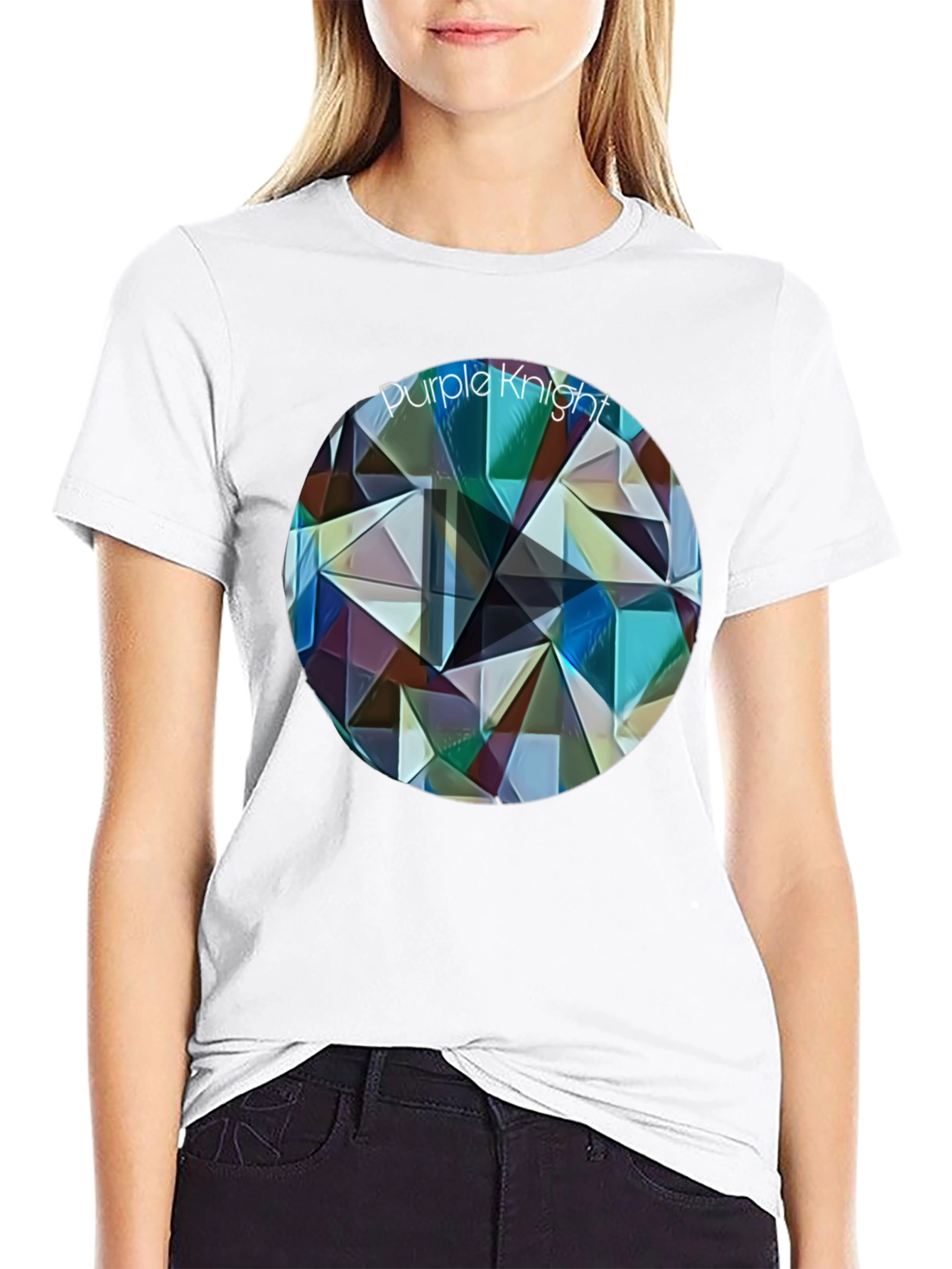Purple Knight Geometric T-Shirt - Modern Artistic Design